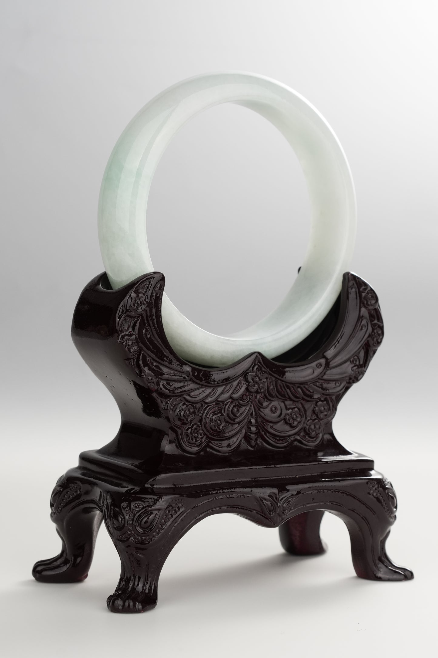 #0260 Icy Green Jade Bangle Size 55.8