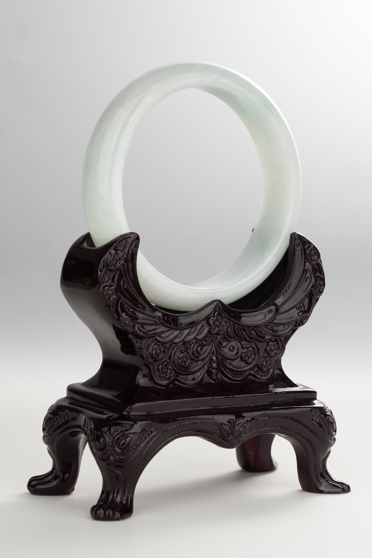 #0260 Icy Green Jade Bangle Size 55.8