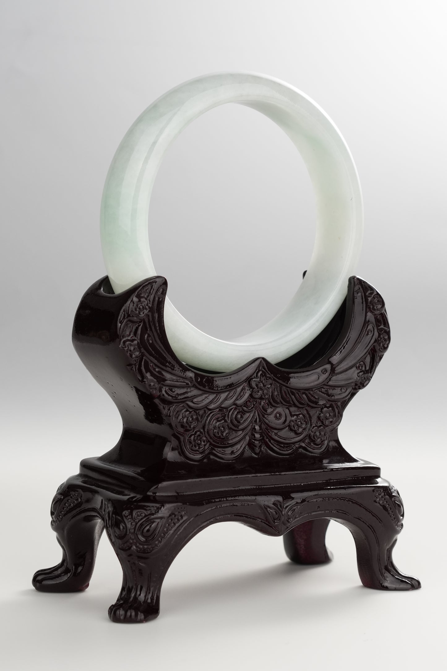 #0260 Icy Green Jade Bangle Size 55.8