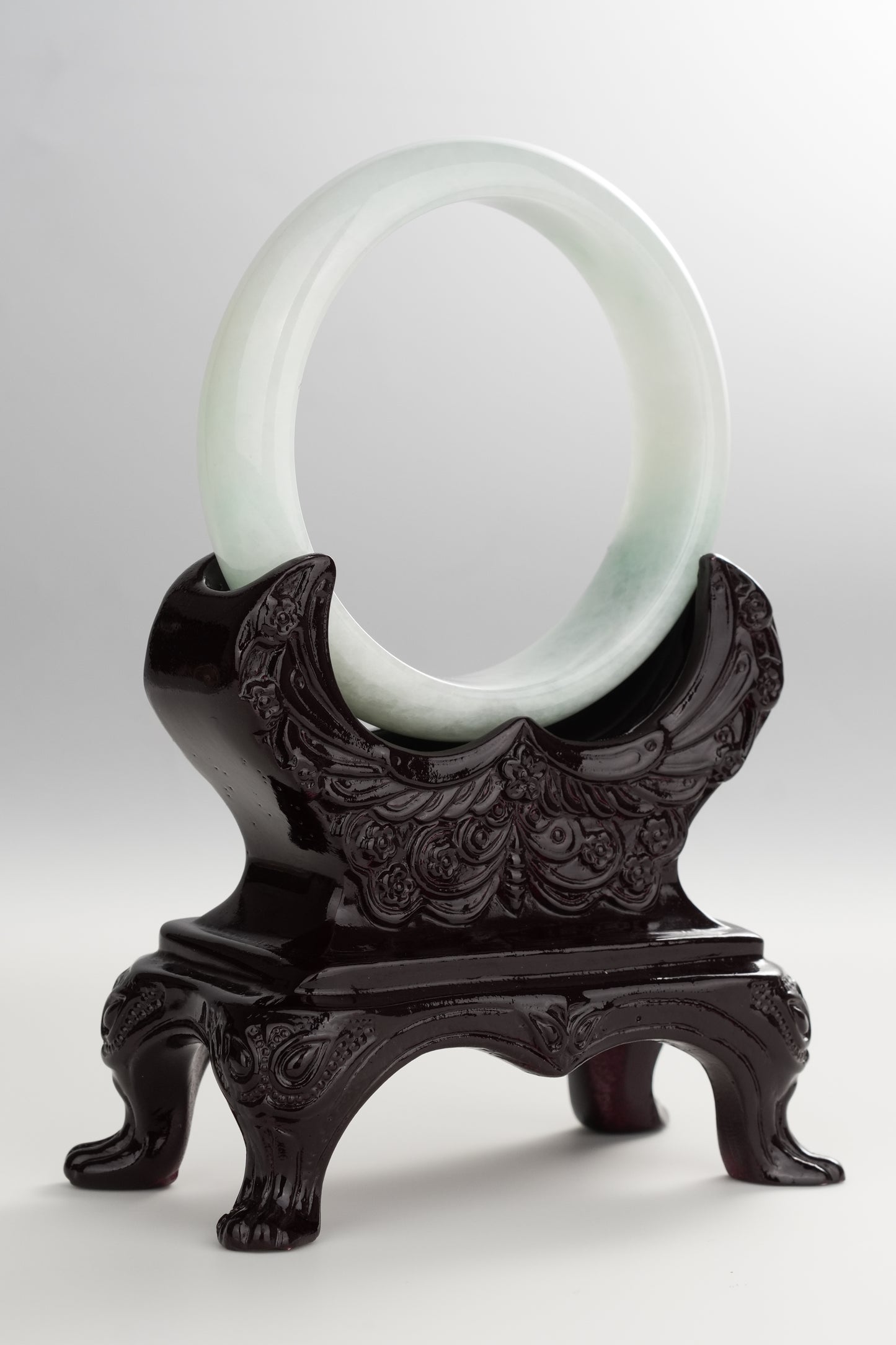 #0260 Icy Green Jade Bangle Size 55.8