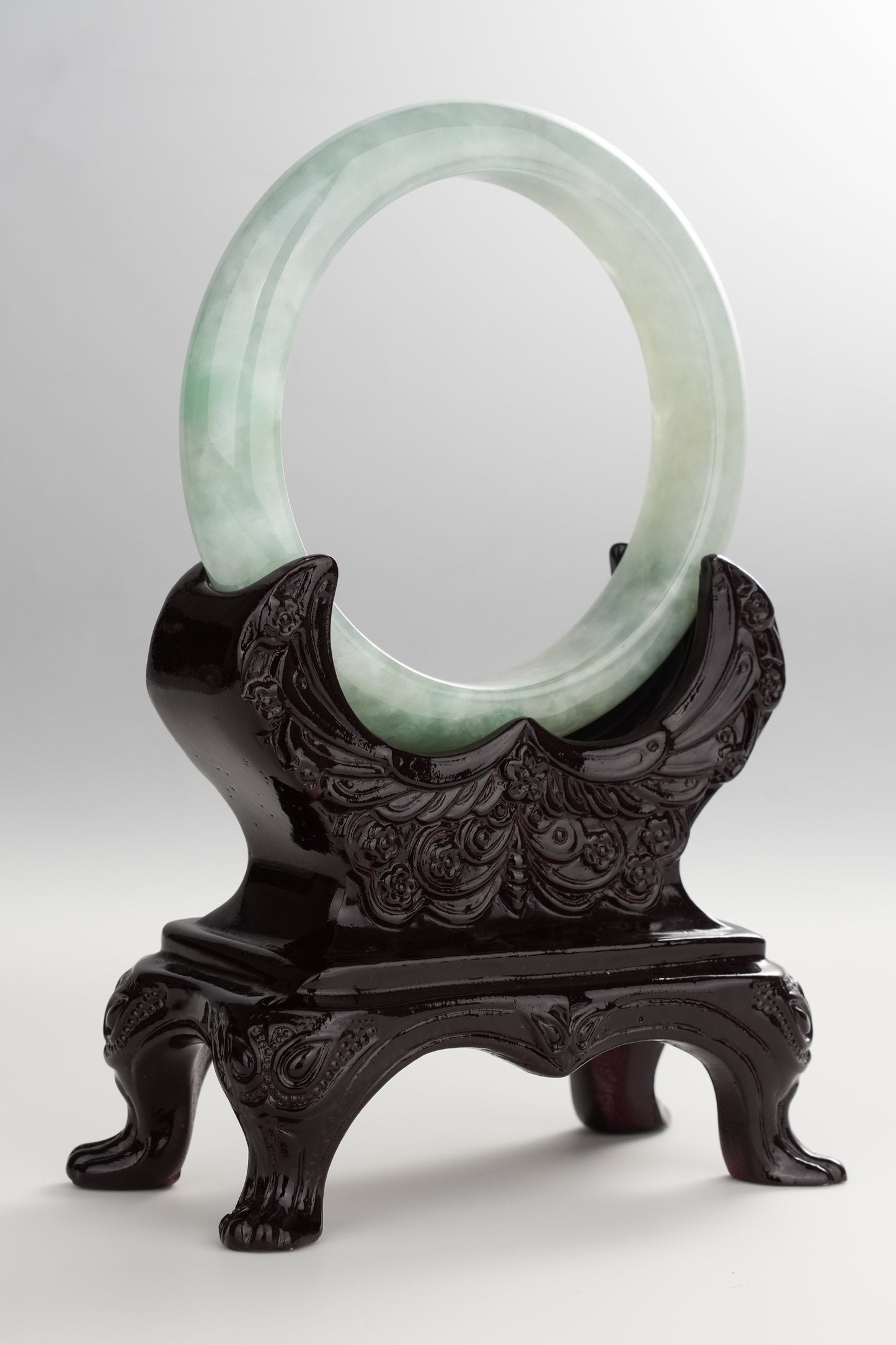 #0261 Icy Green Jade Bangle Size 58.8
