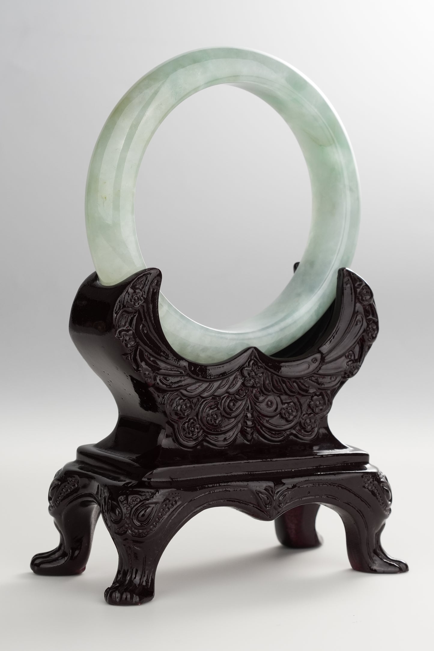 #0261 Icy Green Jade Bangle Size 58.8