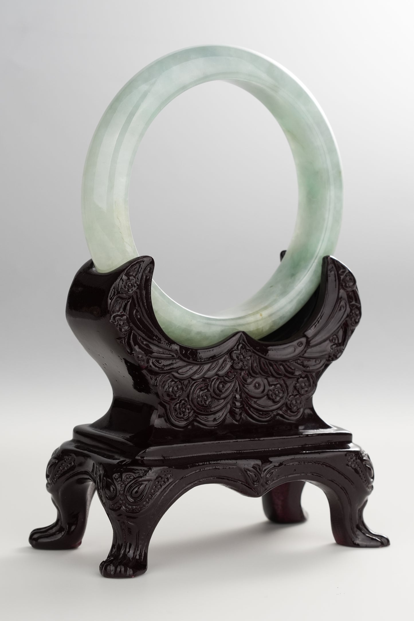 #0261 Icy Green Jade Bangle Size 58.8
