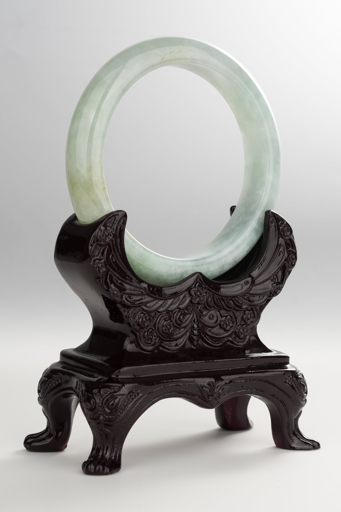 #0261 Icy Green Jade Bangle Size 58.8