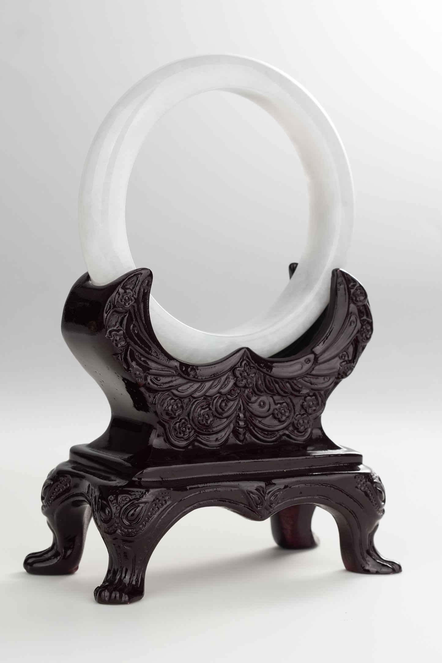 #0265 "Milky" Icy White Jade Bangle Size 58.2