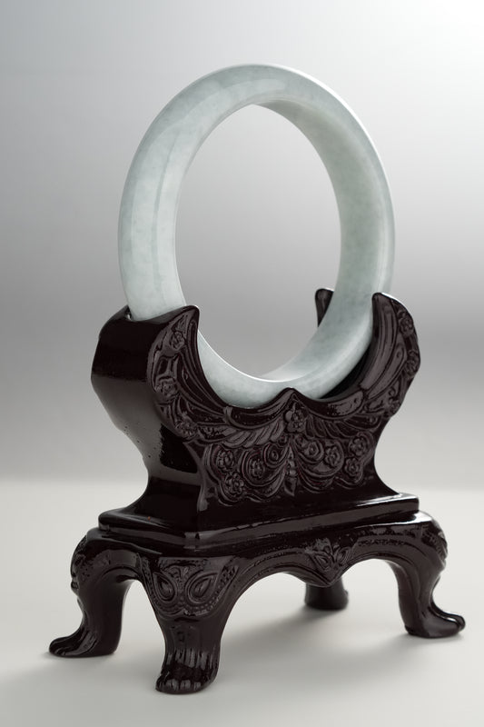#0297 Greyish Blue Jade Bangle Size 58.5