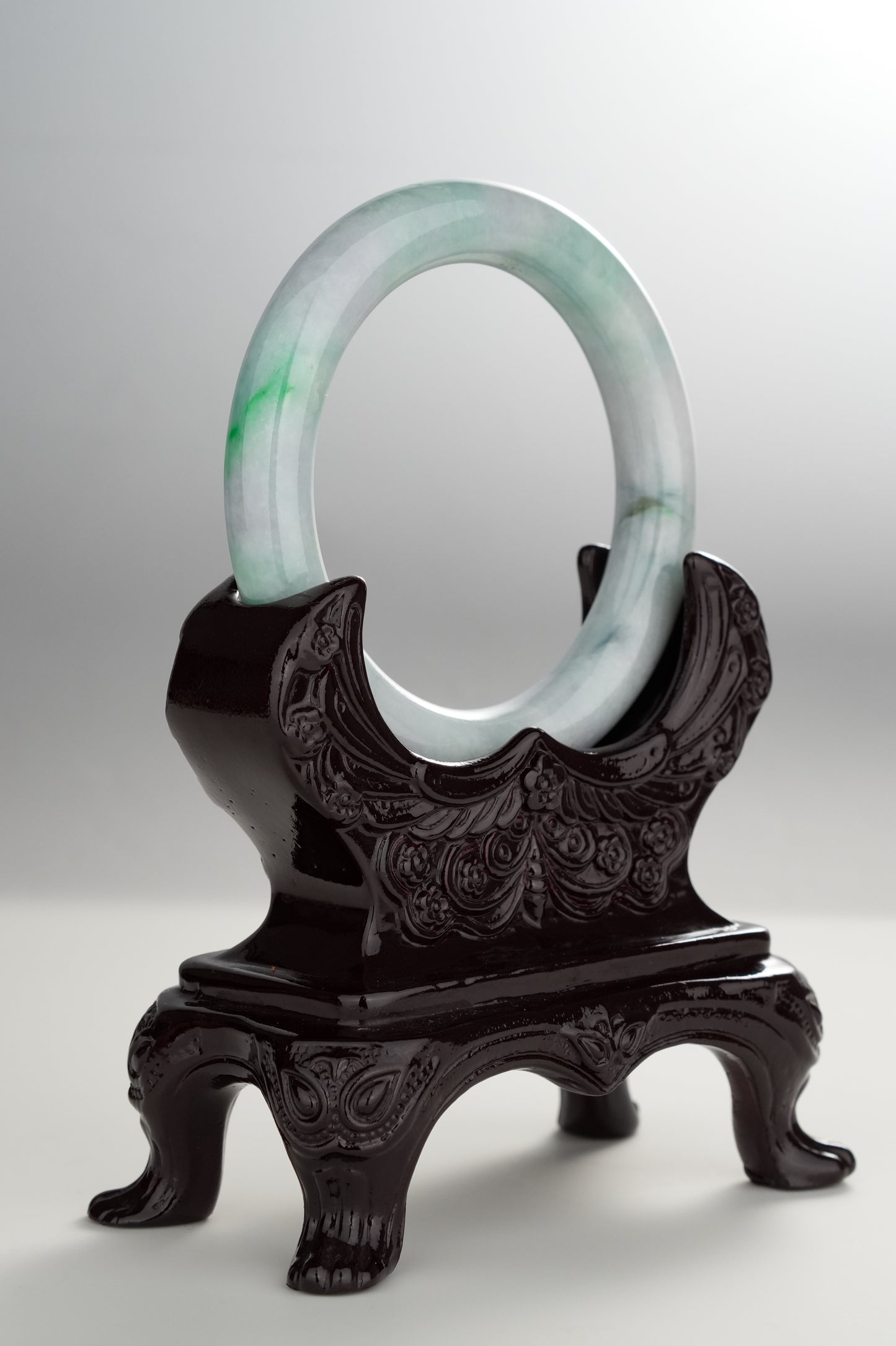 #0304 Sun Green Lavender Yellow Jade Bangle Size 51.8 (fits up to 53.5)