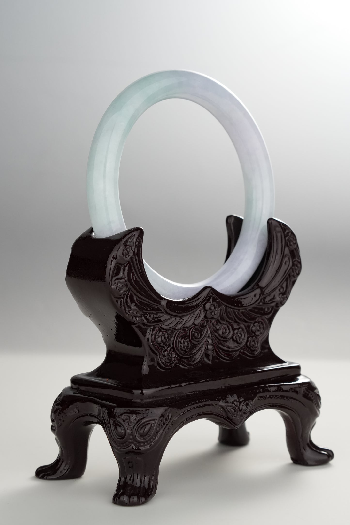 #0306 Icy Lavender Green Jade Bangle Size 55.6 (fits up to 57.2)