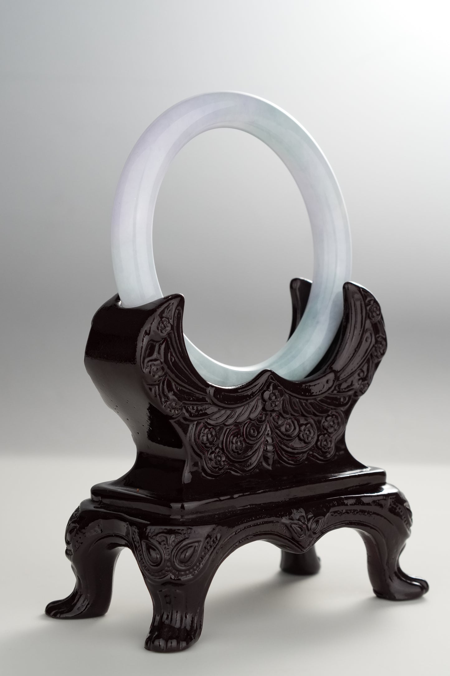 #0306 Icy Lavender Green Jade Bangle Size 55.6 (fits up to 57.2)