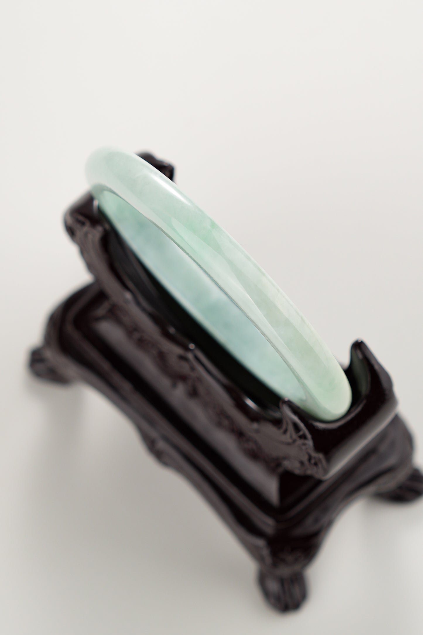 #0312 Lotus Green Yellow Flower Jade Bangle Size 55.4
