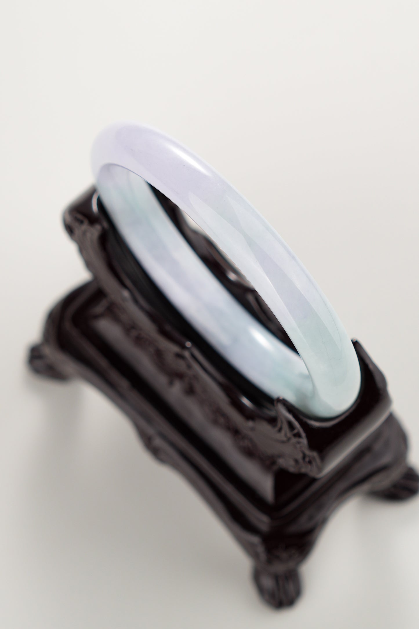 #0306 Icy Lavender Green Jade Bangle Size 55.6 (fits up to 57.2)
