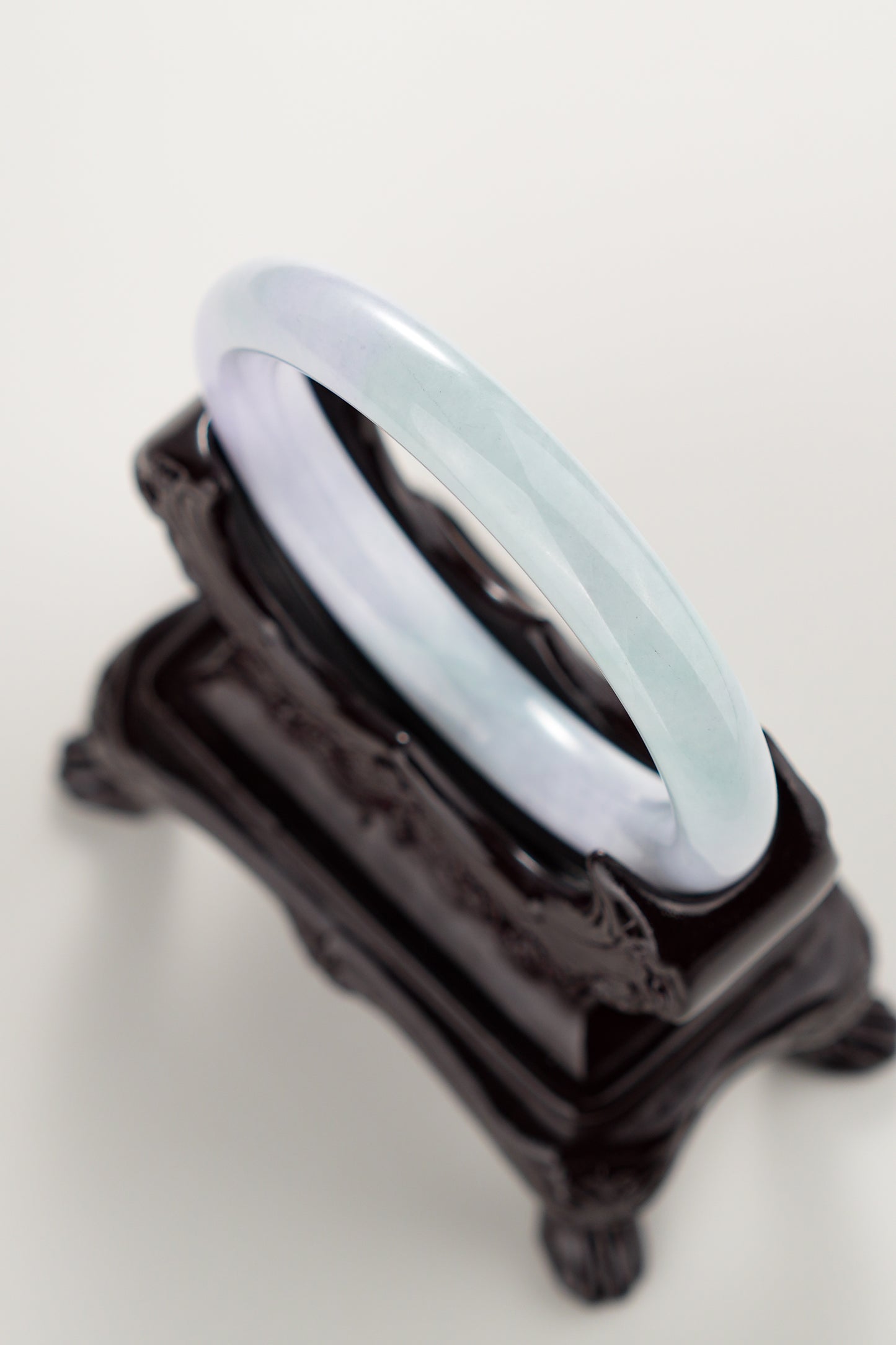 #0306 Icy Lavender Green Jade Bangle Size 55.6 (fits up to 57.2)