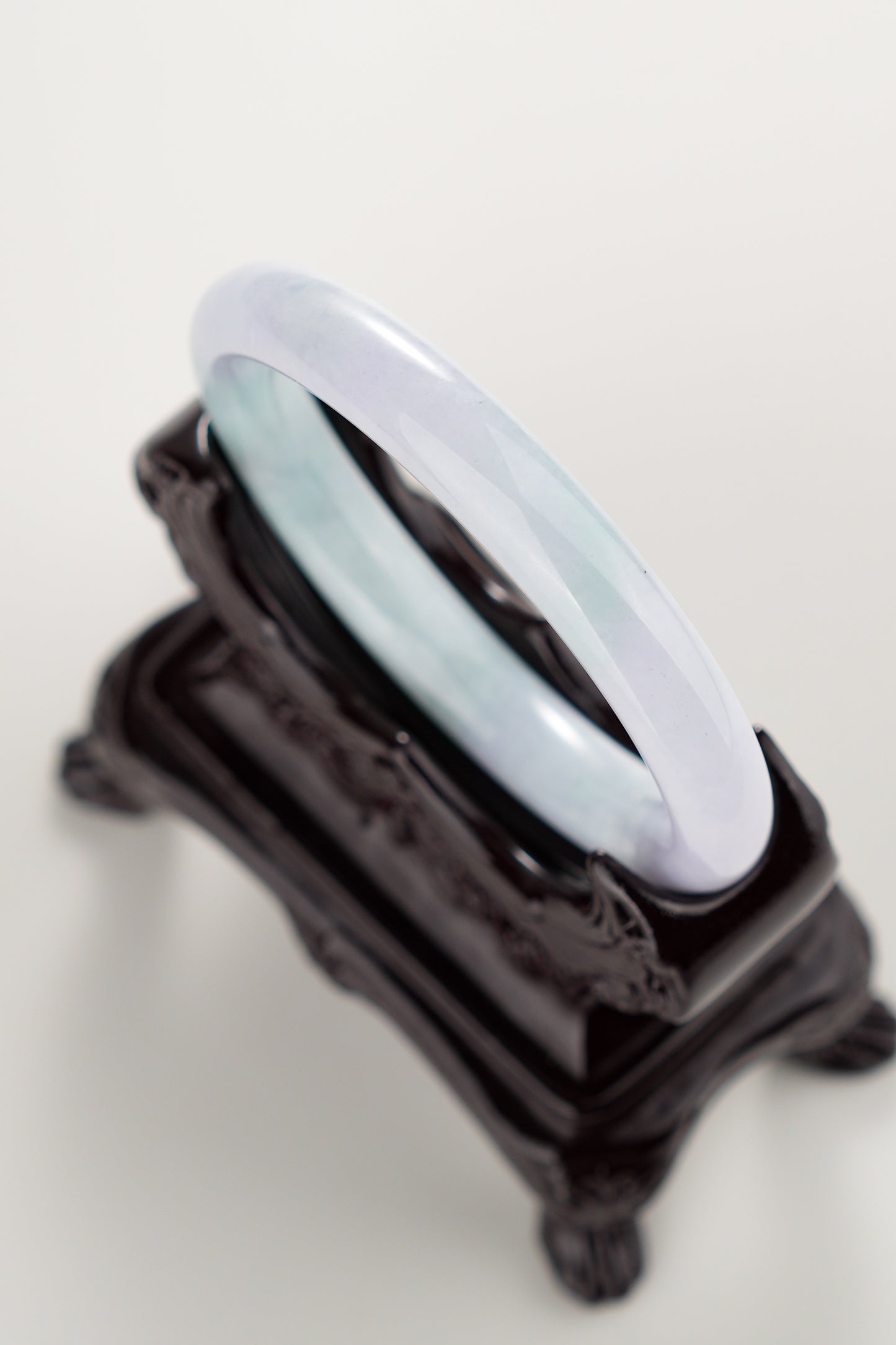 #0306 Icy Lavender Green Jade Bangle Size 55.6 (fits up to 57.2)