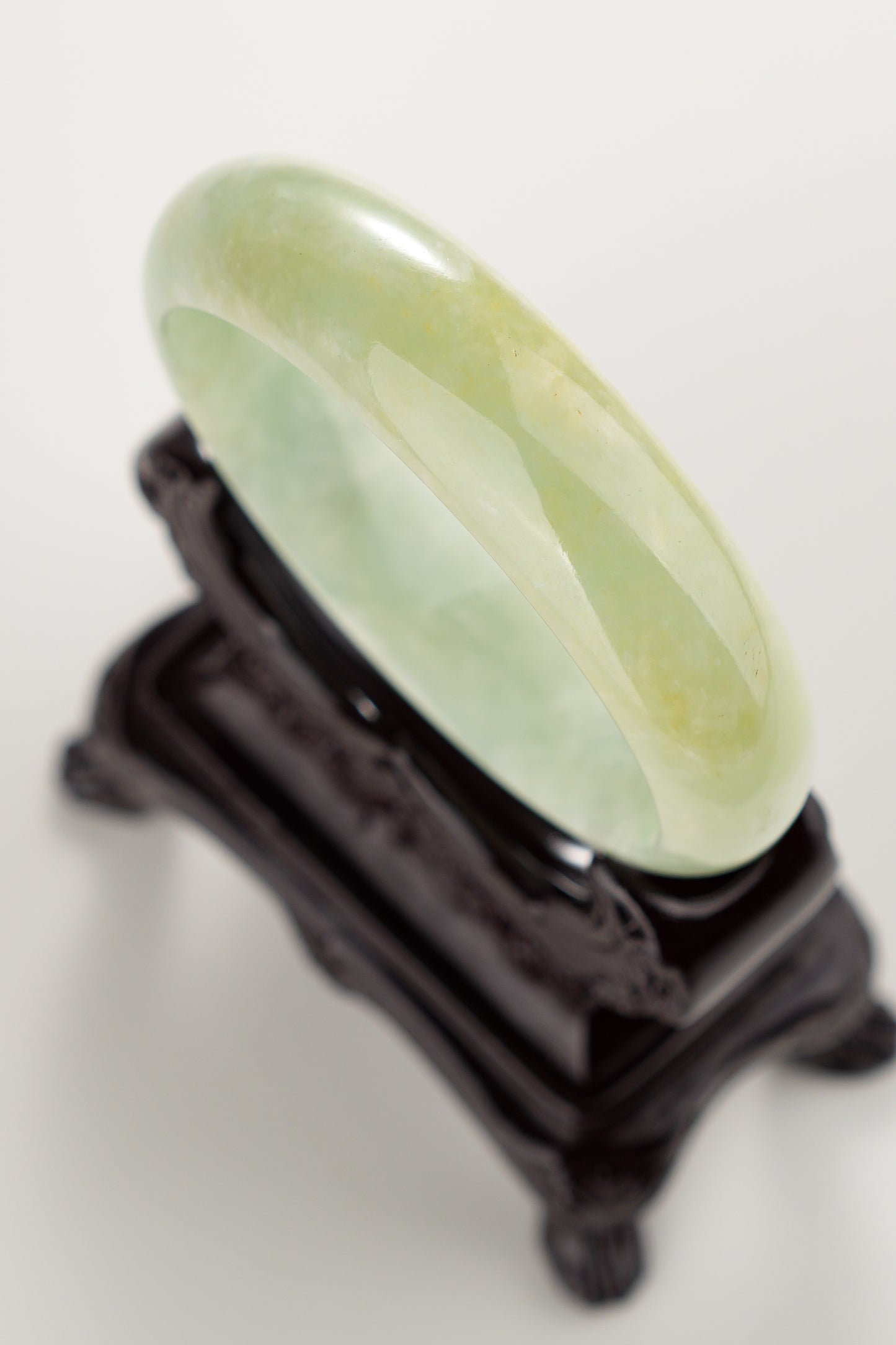 #0305 Yellowish Green Jade Bangle Size 61.2