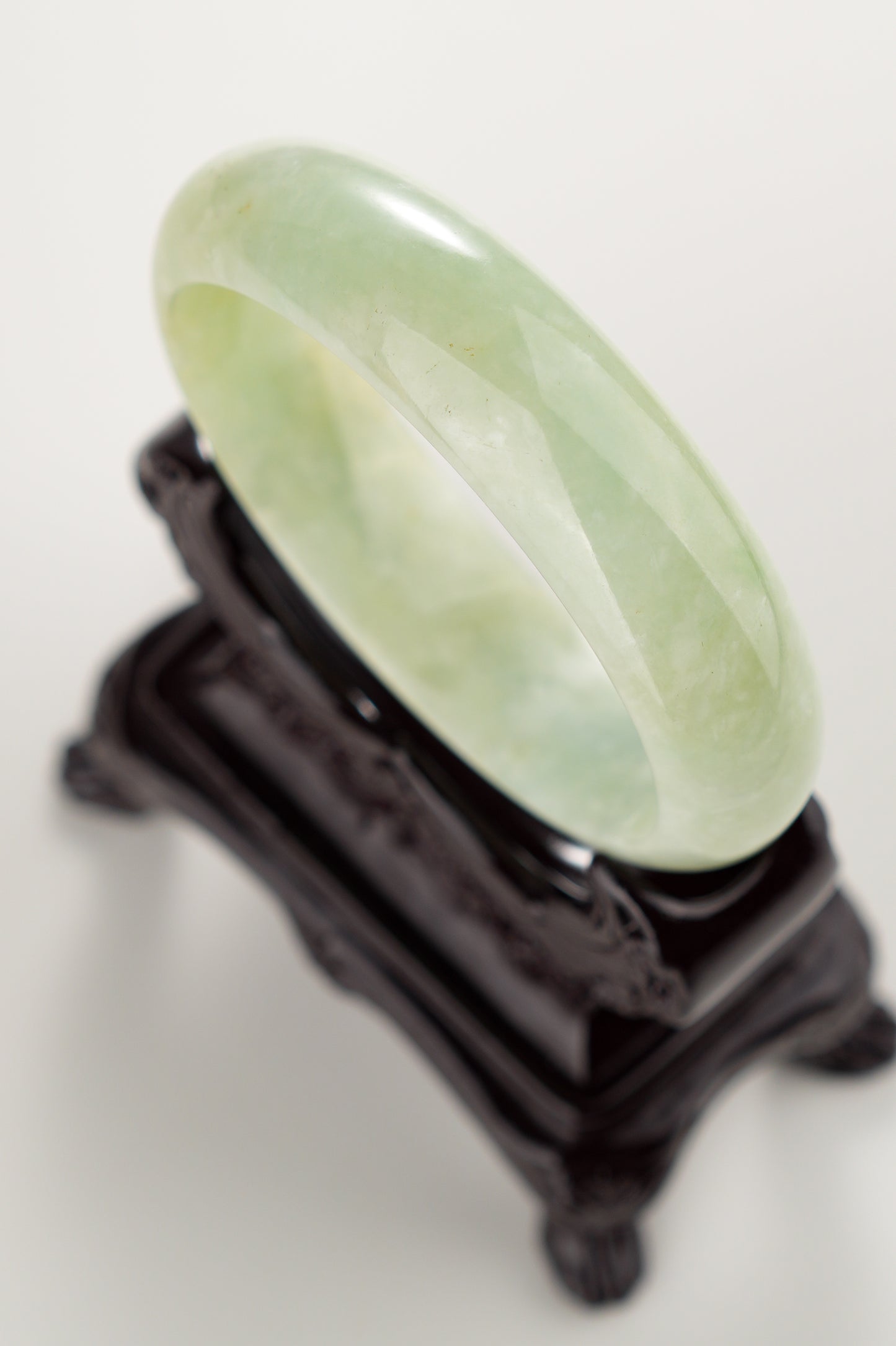#0305 Yellowish Green Jade Bangle Size 61.2