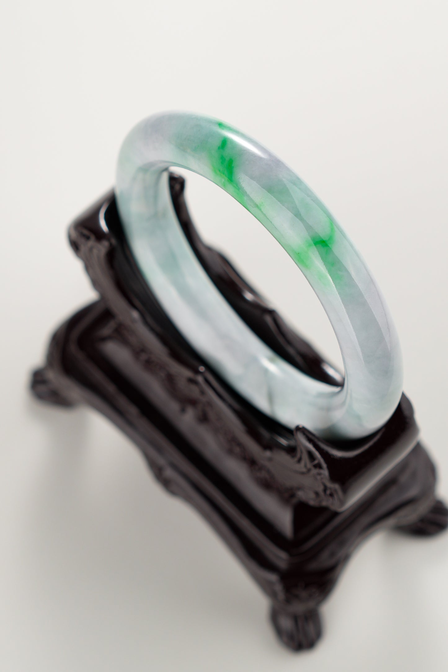 #0304 Sun Green Lavender Yellow Jade Bangle Size 51.8 (fits up to 53.5)