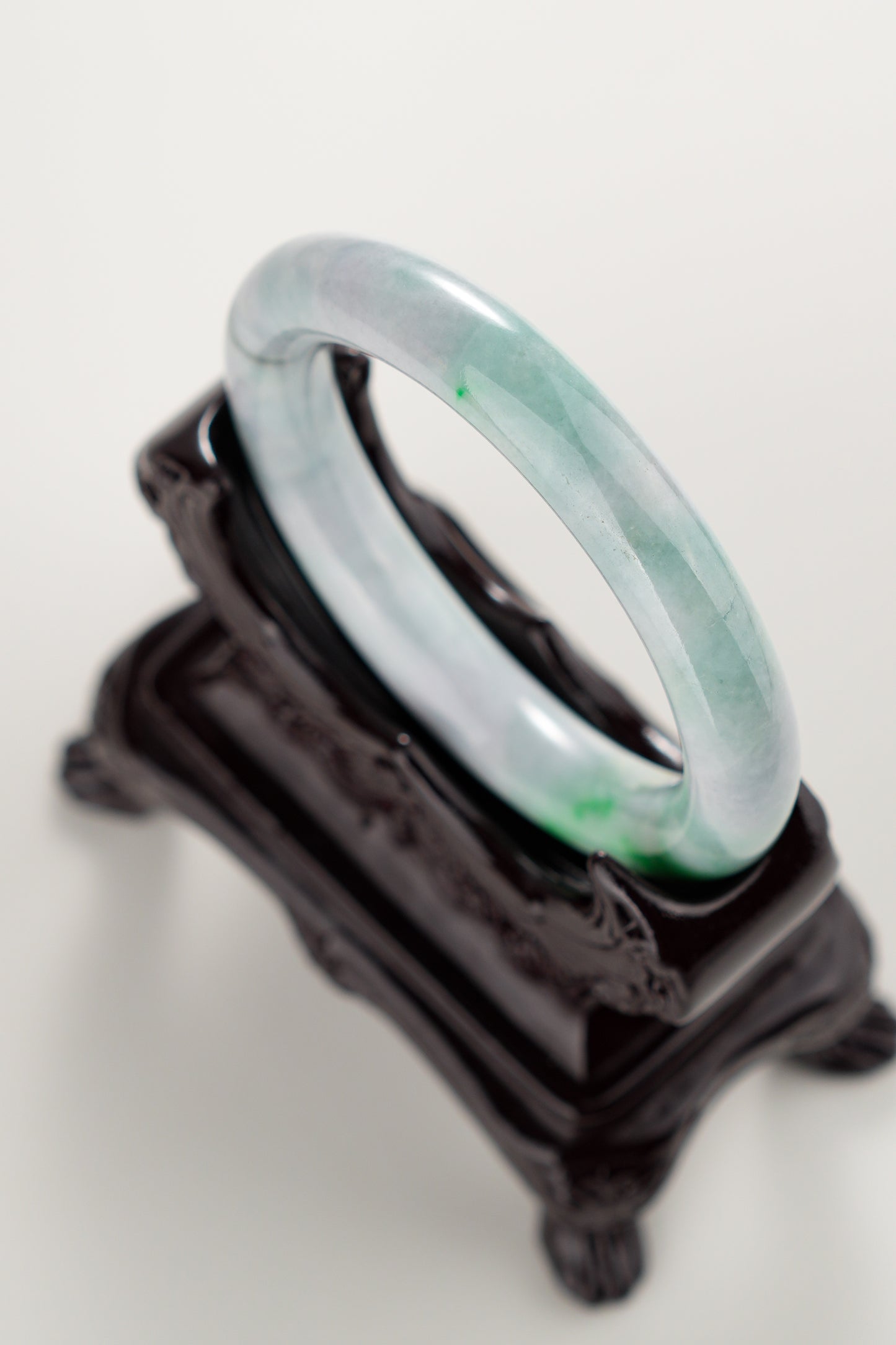 #0304 Sun Green Lavender Yellow Jade Bangle Size 51.8 (fits up to 53.5)