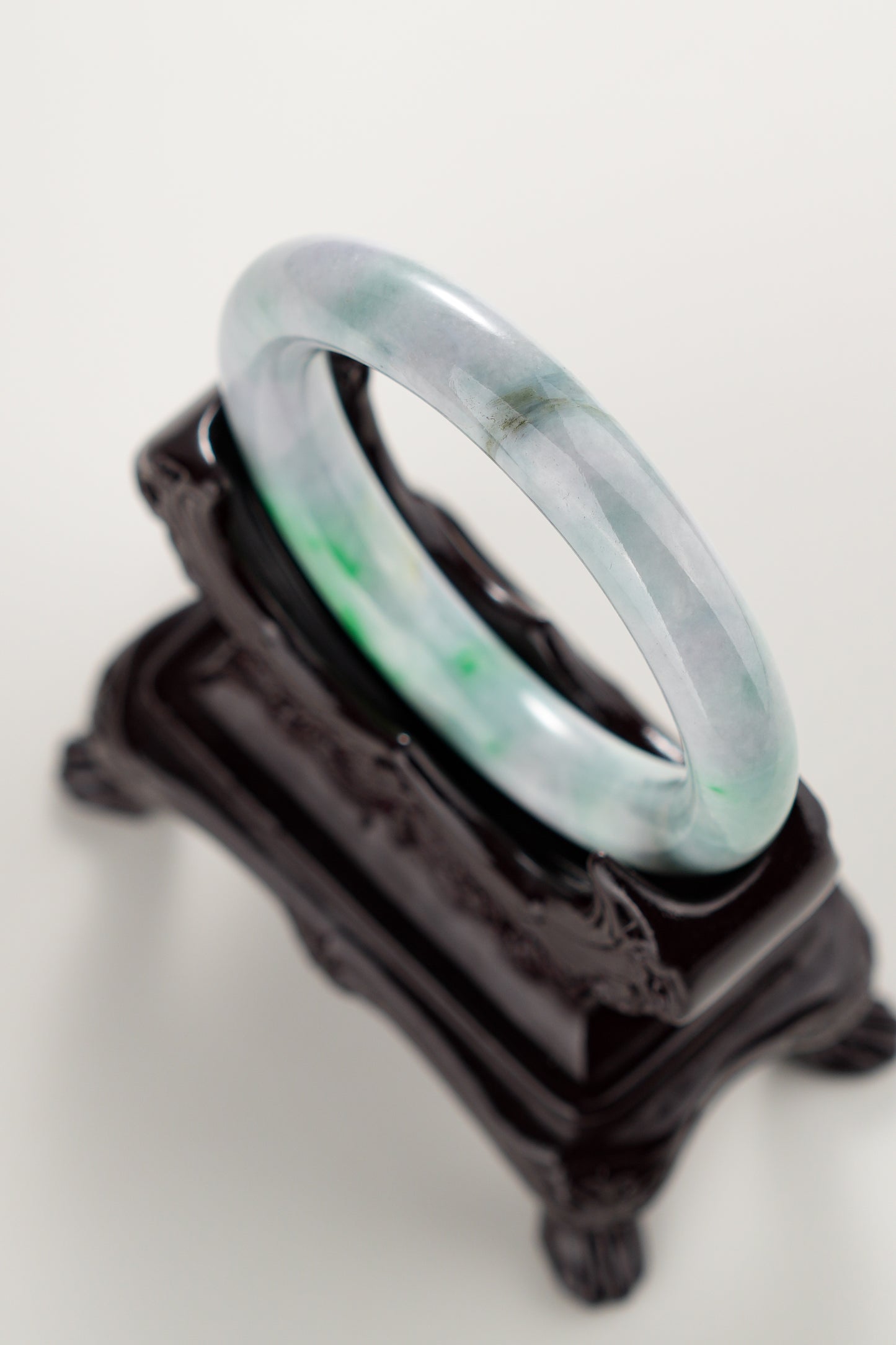 #0304 Sun Green Lavender Yellow Jade Bangle Size 51.8 (fits up to 53.5)