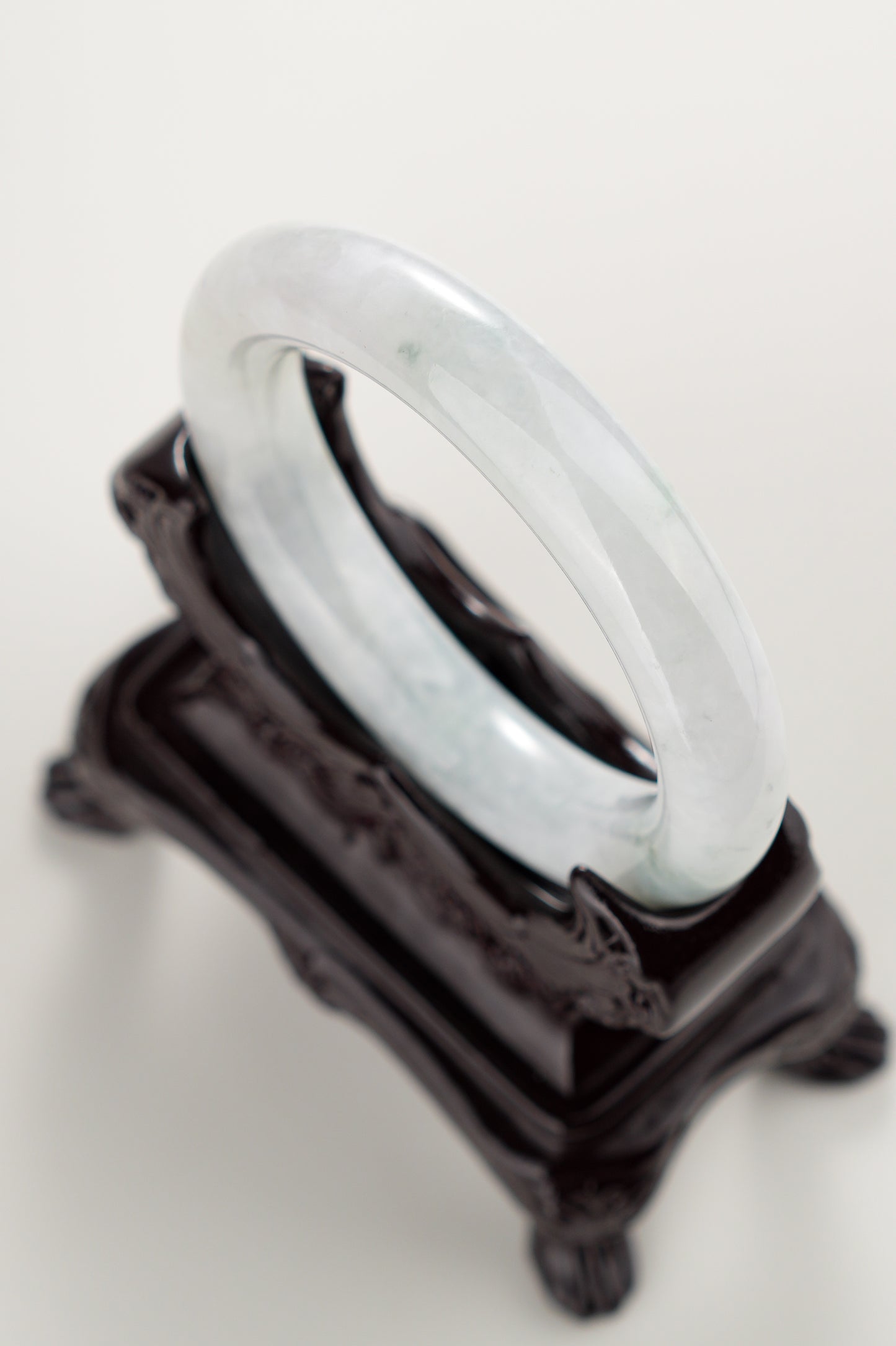 #0293 Icy Light Green Jade Bangle Size 52.8 (fits up to 54)