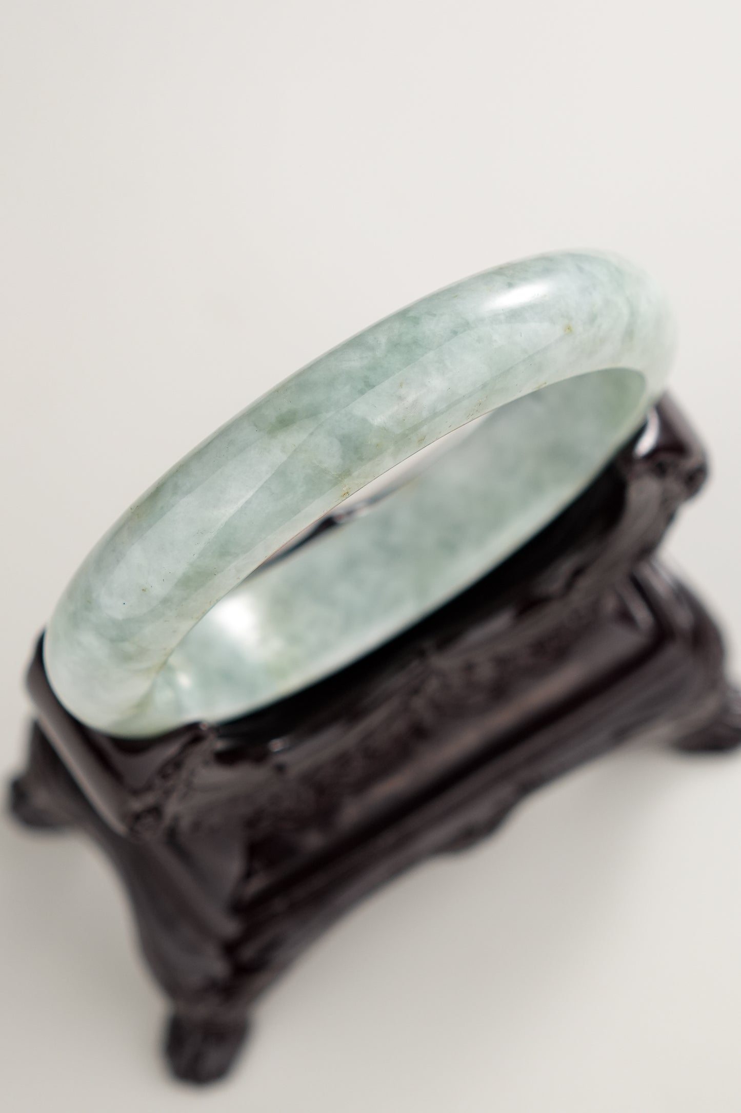 #0275 Beans Green Jade Bangle Size 59