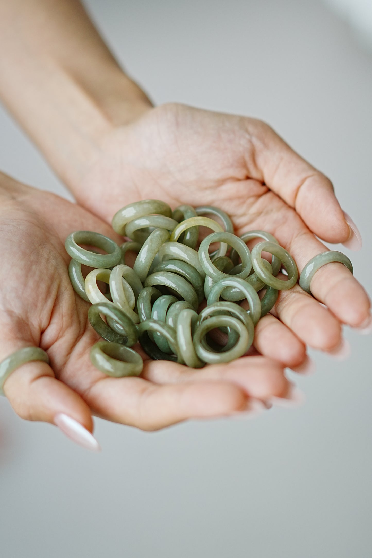 Olive Green Jadeite Jade Band Ring