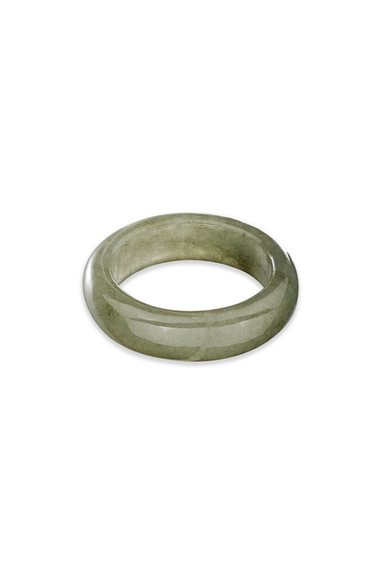 Olive Green Jadeite Jade Band Ring