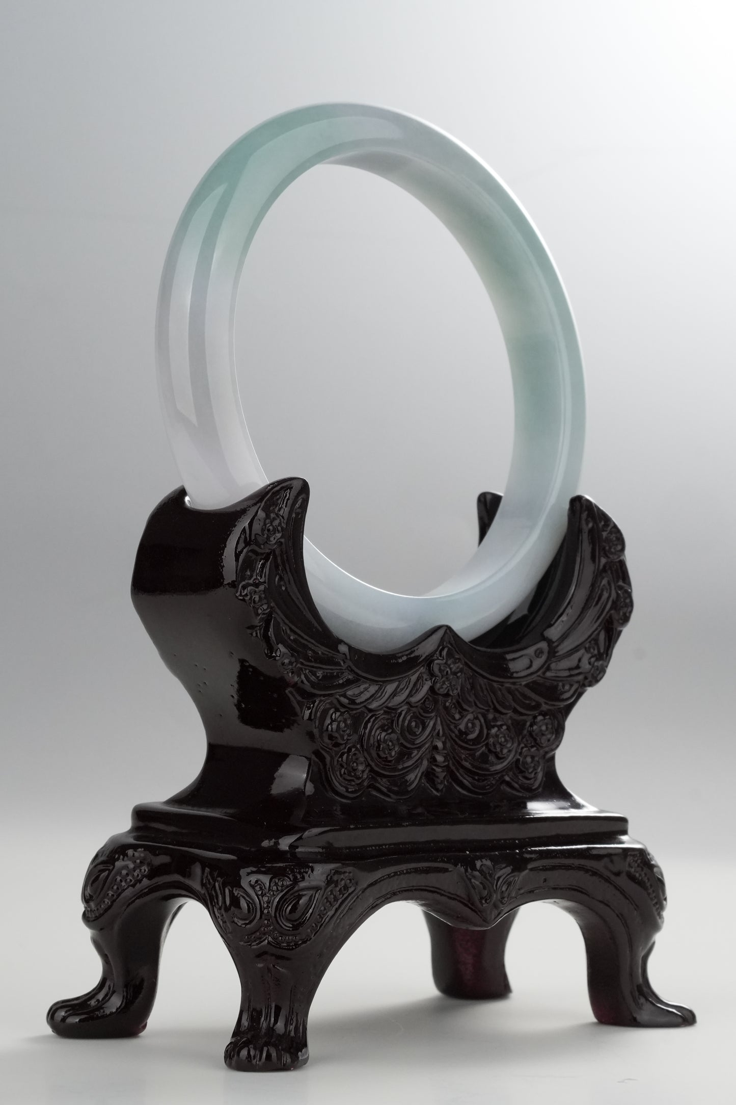 #0333 Bluish Green Jade Bangle Size 62.1