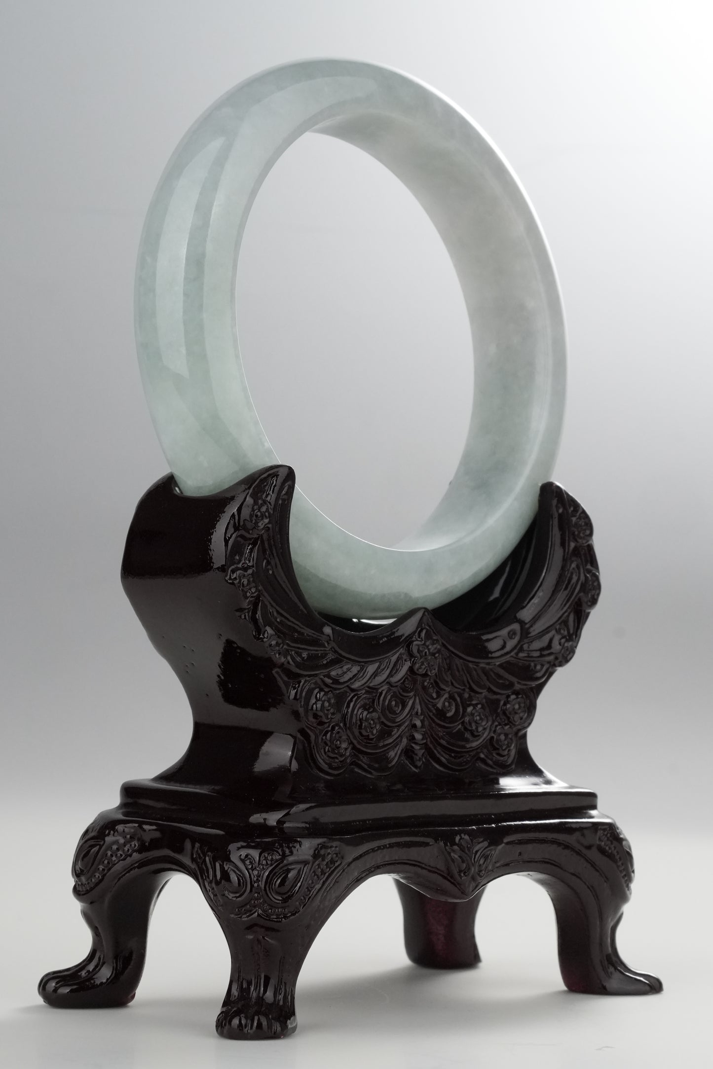 #0330 Light Lotus Green Jade Bangle Size 61.6