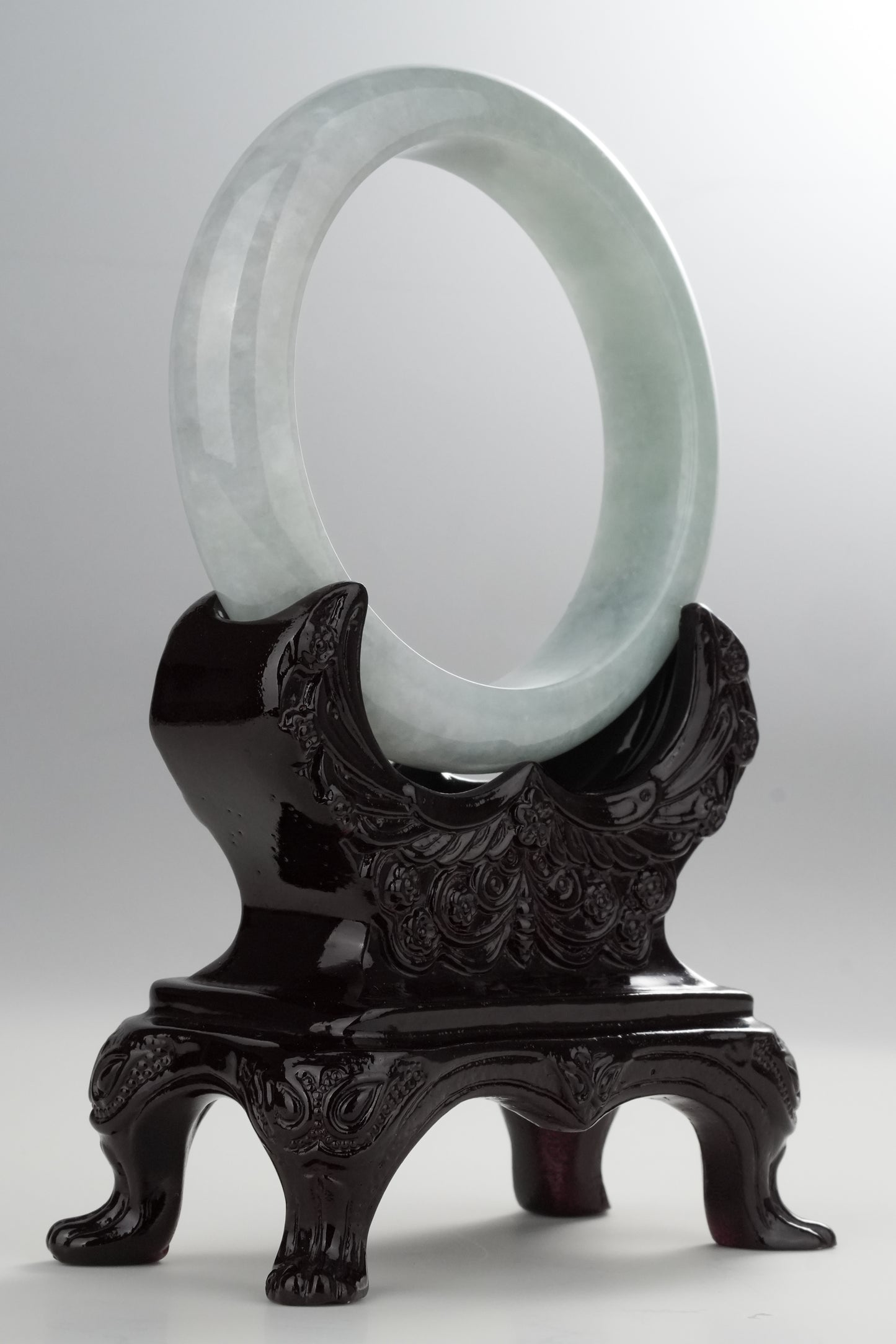 #0330 Light Lotus Green Jade Bangle Size 61.6