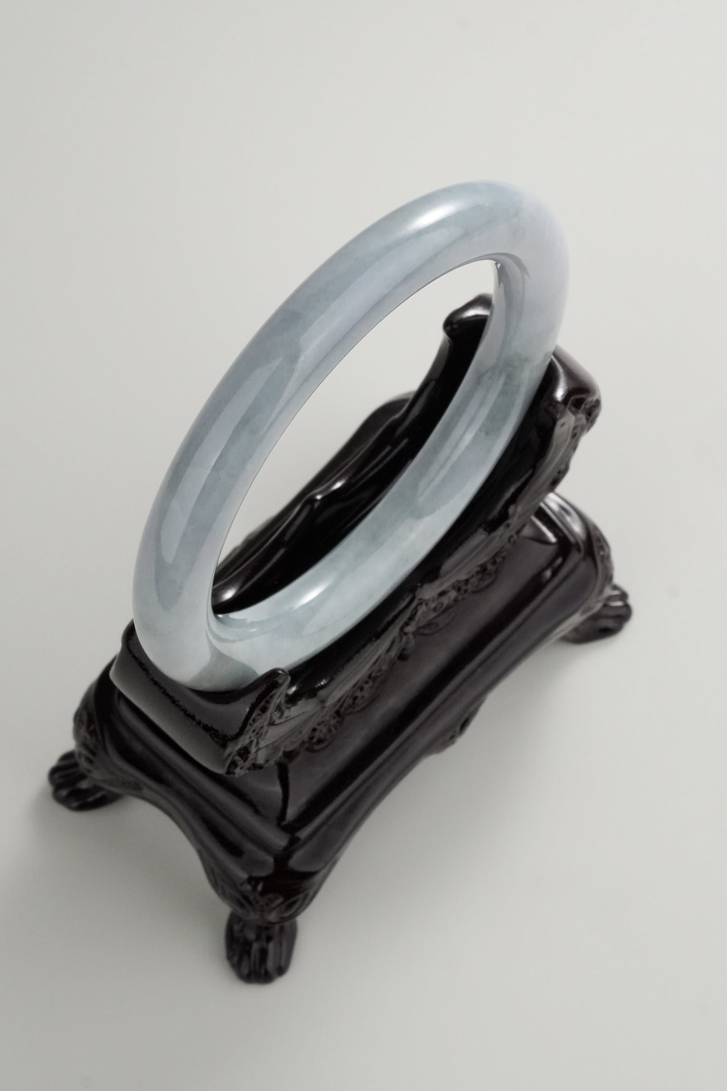 #0321 Bluish Lavender Jade Bangle Size 58.3 (fits up to 60)