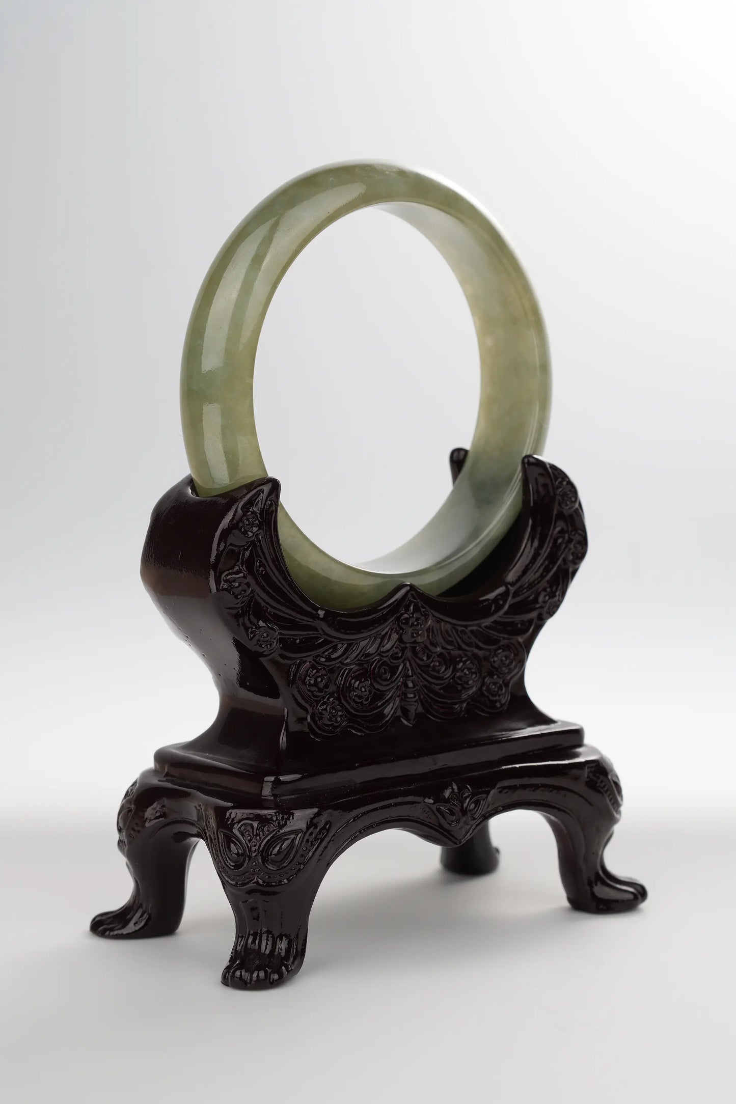 #0001 Oil Green Jadeite Jade Bangle Size 57.5