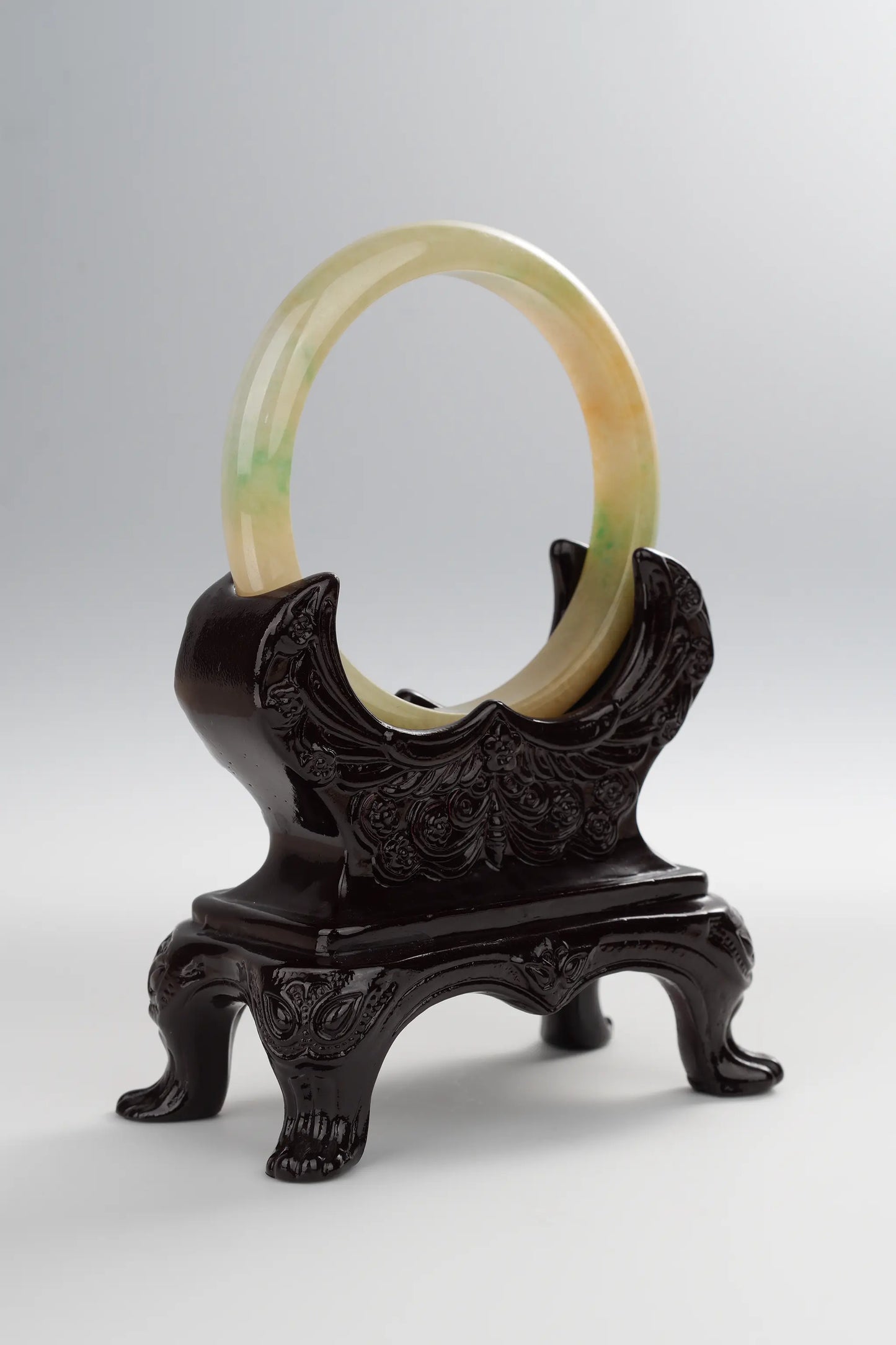 #0007 Mixed Rich Yellow Green Jadeite Jade Bangle Size 58.6