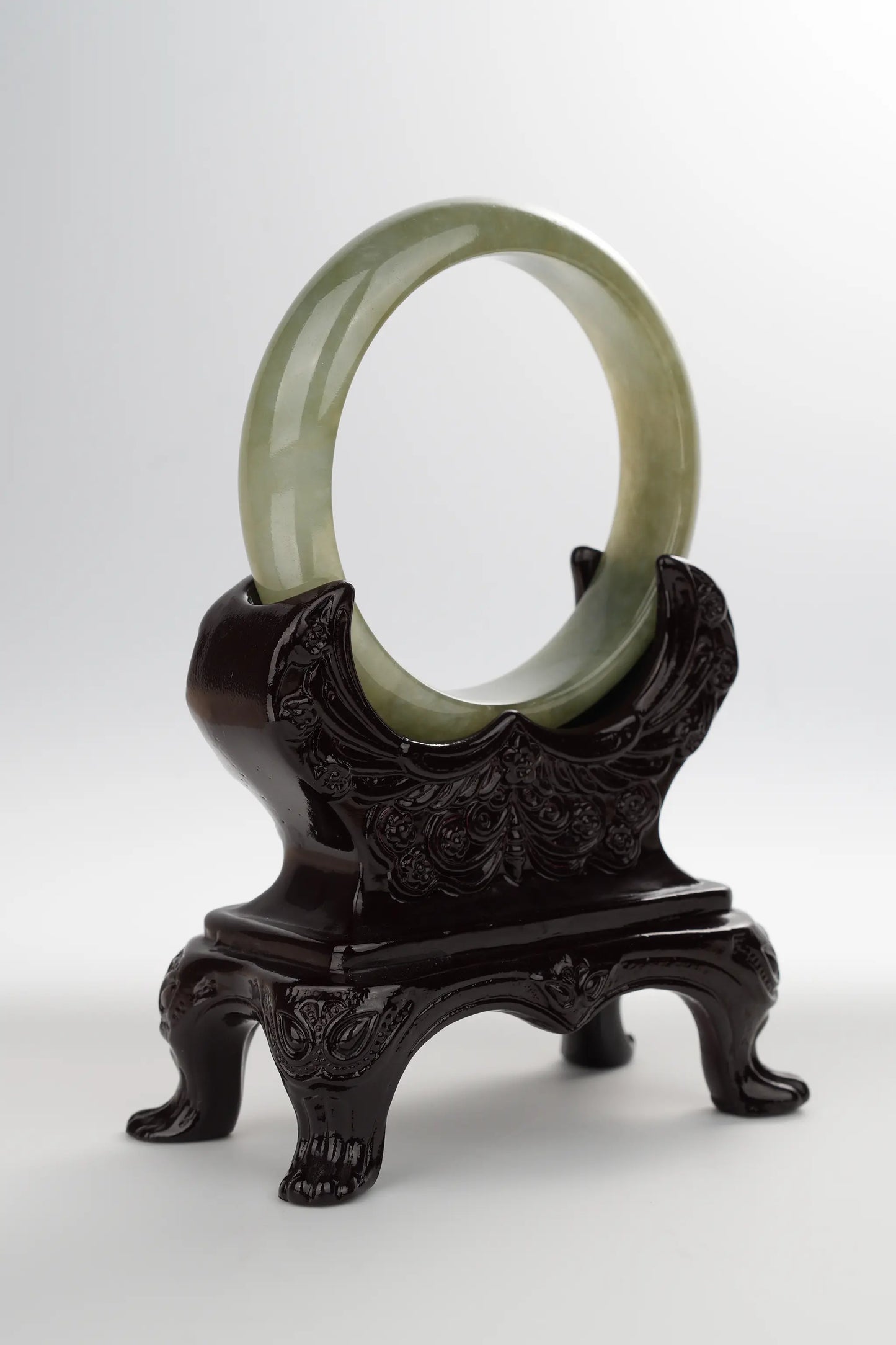 #0001 Oil Green Jadeite Jade Bangle Size 57.5