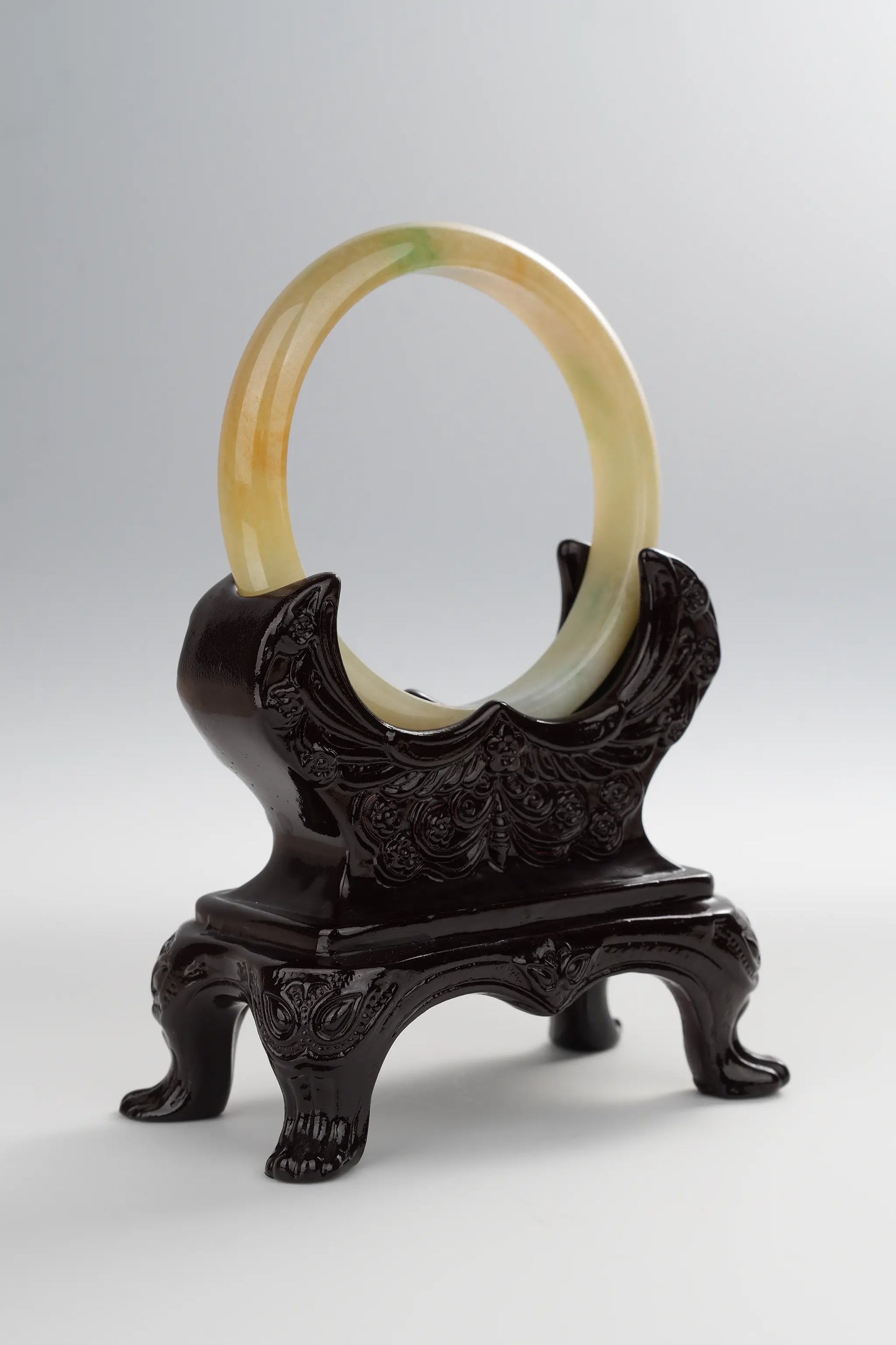 #0007 Mixed Rich Yellow Green Jadeite Jade Bangle Size 58.6