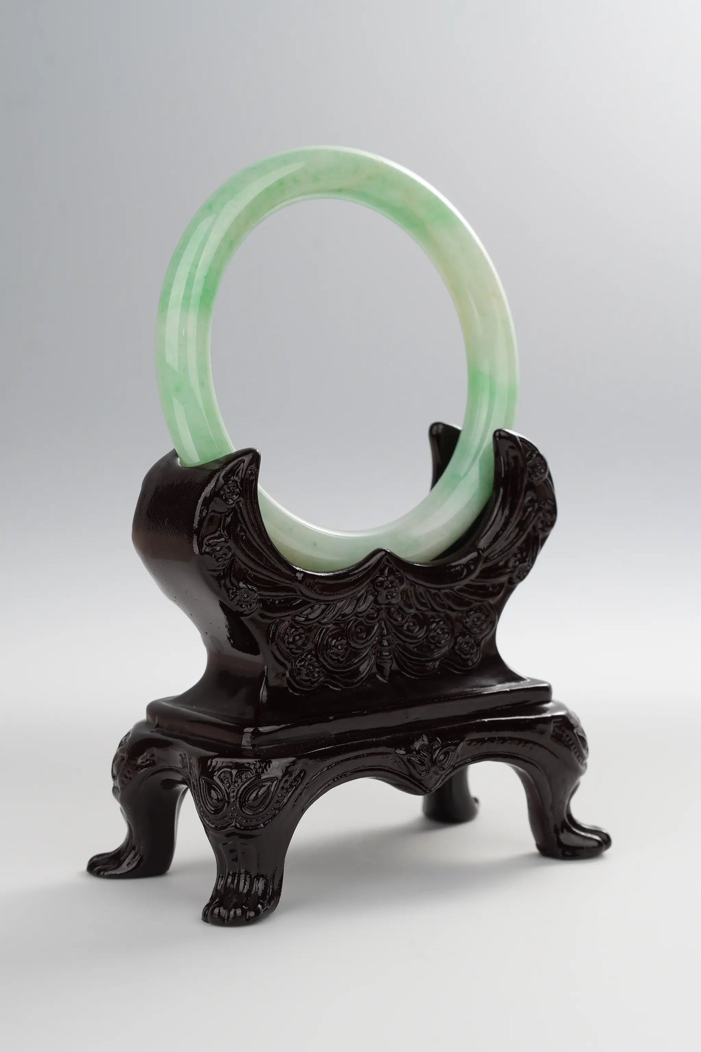 #0011 Sun Green Jadeite Jade Bangle Size 57.3 (fits up to 58.5)