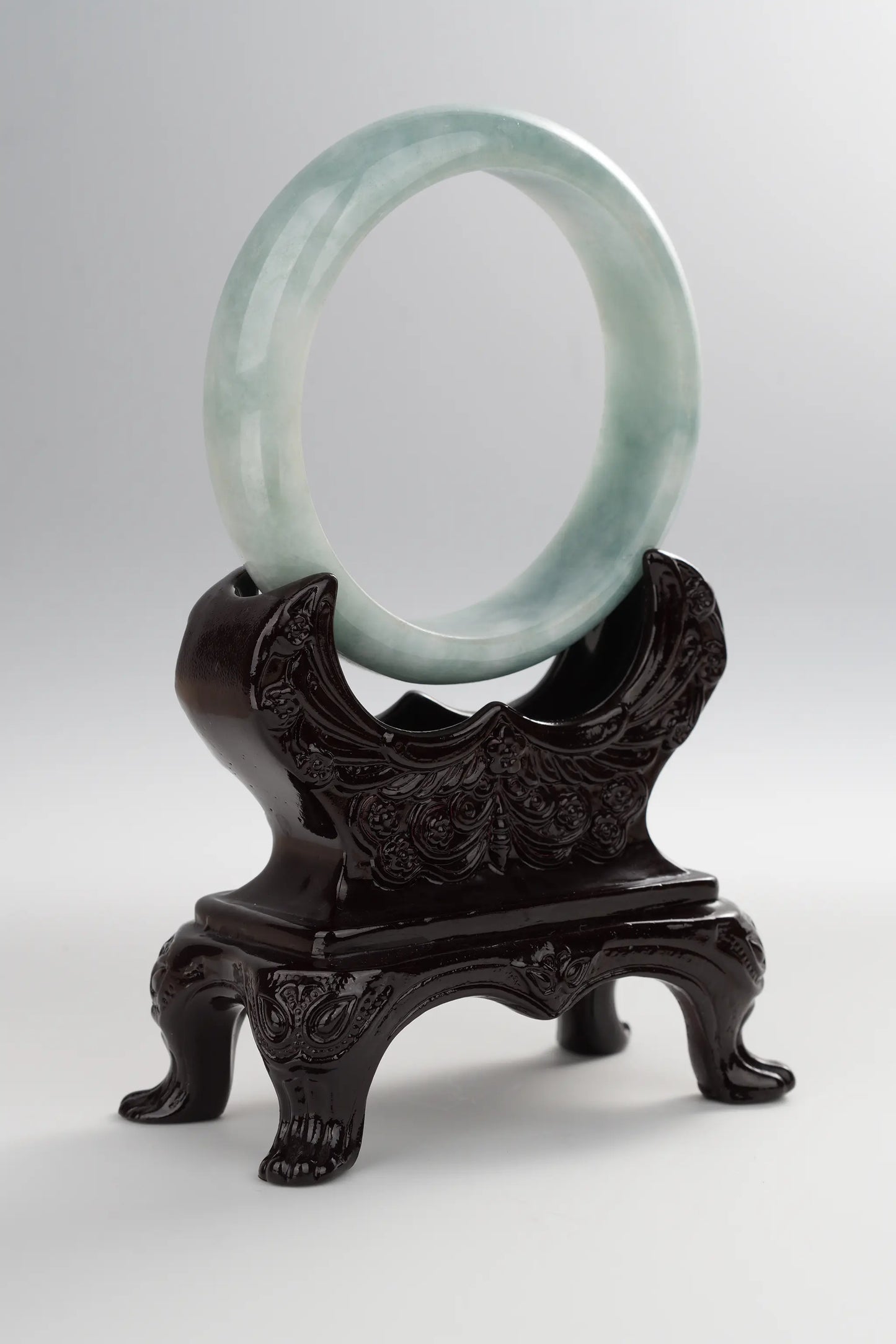 #0021 Mixed Blue Pattern Green Jadeite Jade Bangle Size 60.8