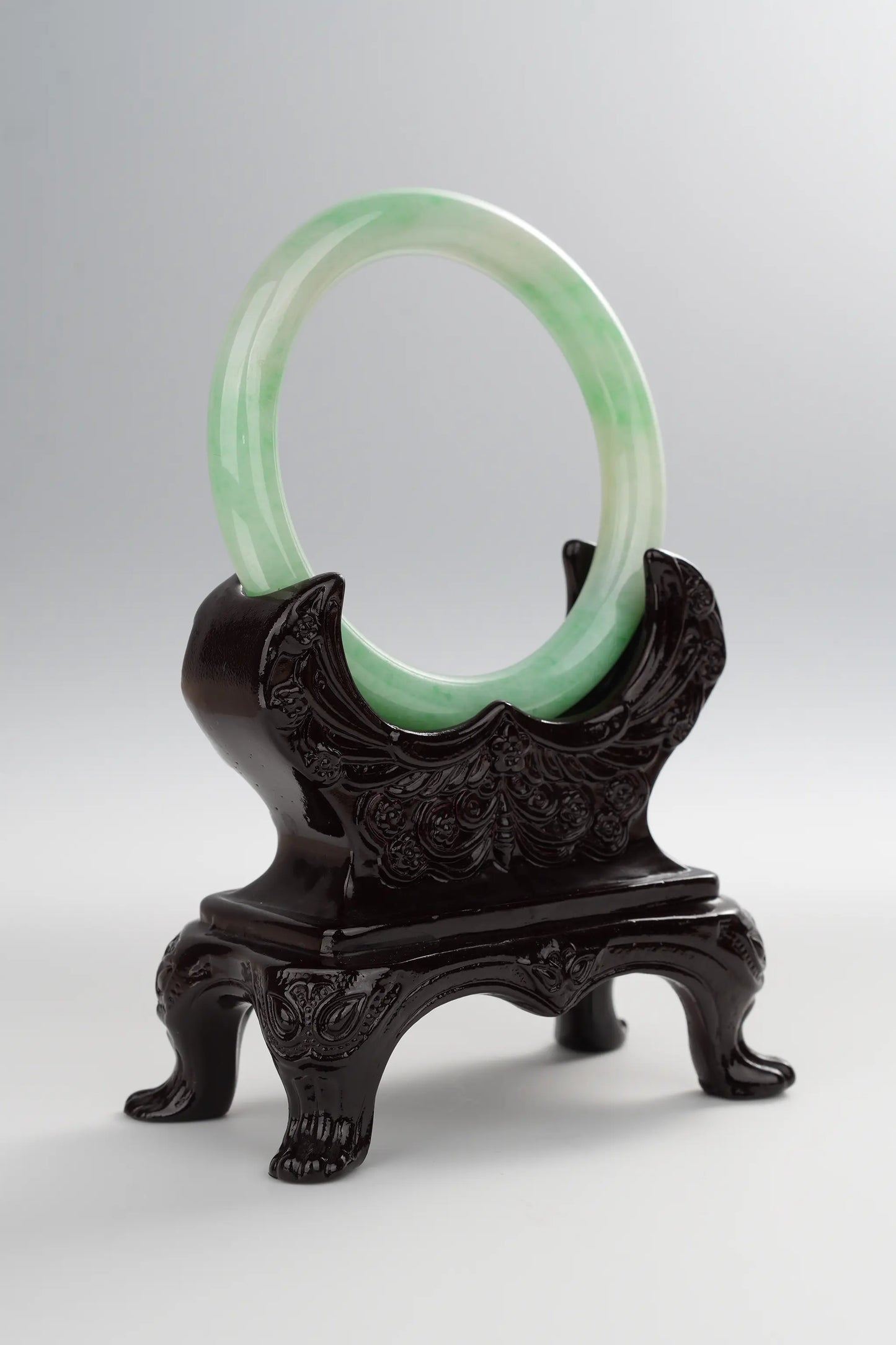 #0011 Sun Green Jadeite Jade Bangle Size 57.3 (fits up to 58.5)