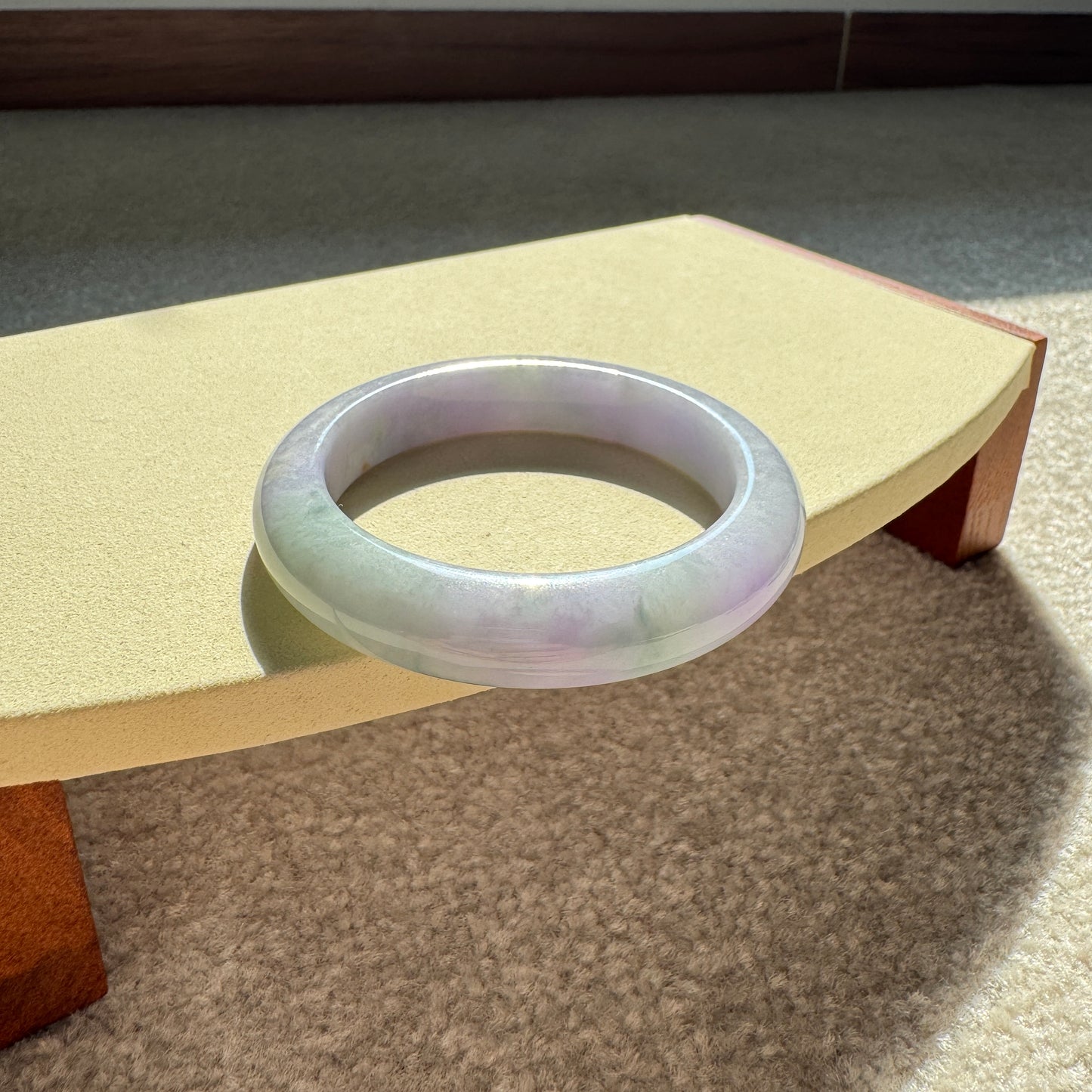 #0231 Spring Lavender Green Jade Bangle Size 53.7