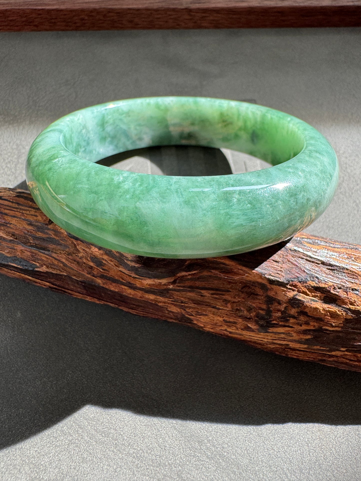#0294 Rich Green Jade Bangle Size 54.5