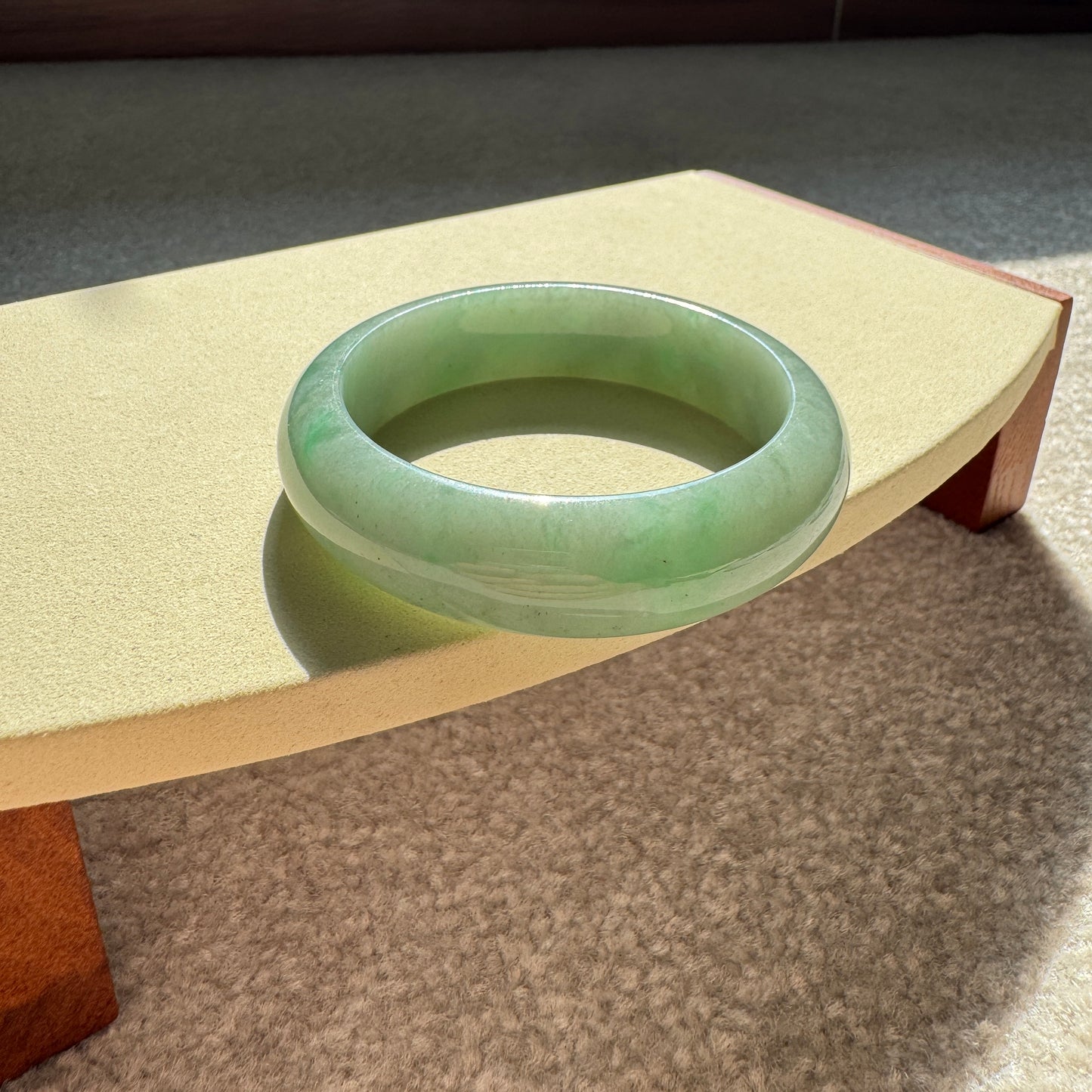 #0233 Pine Green Jade Bangle Size 56.2