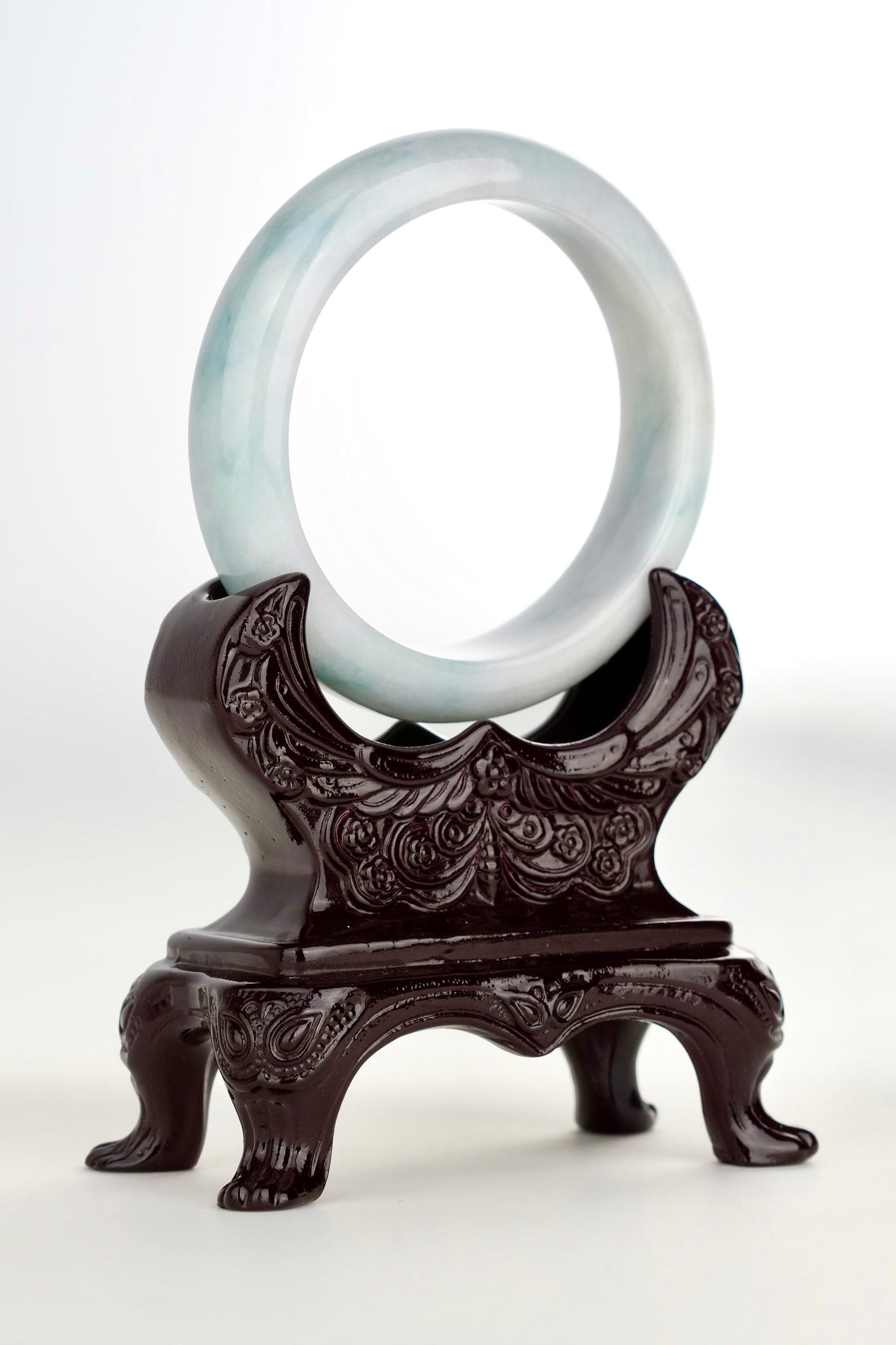 #0182 Bluish Green Jade Bangle Size 57.5