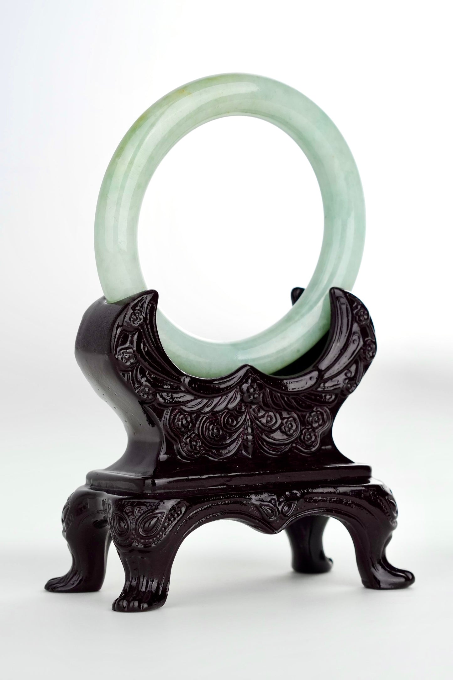 #0186 Lotus Green Yellow Jade Bangle Size 56.5 (fits up to 58)
