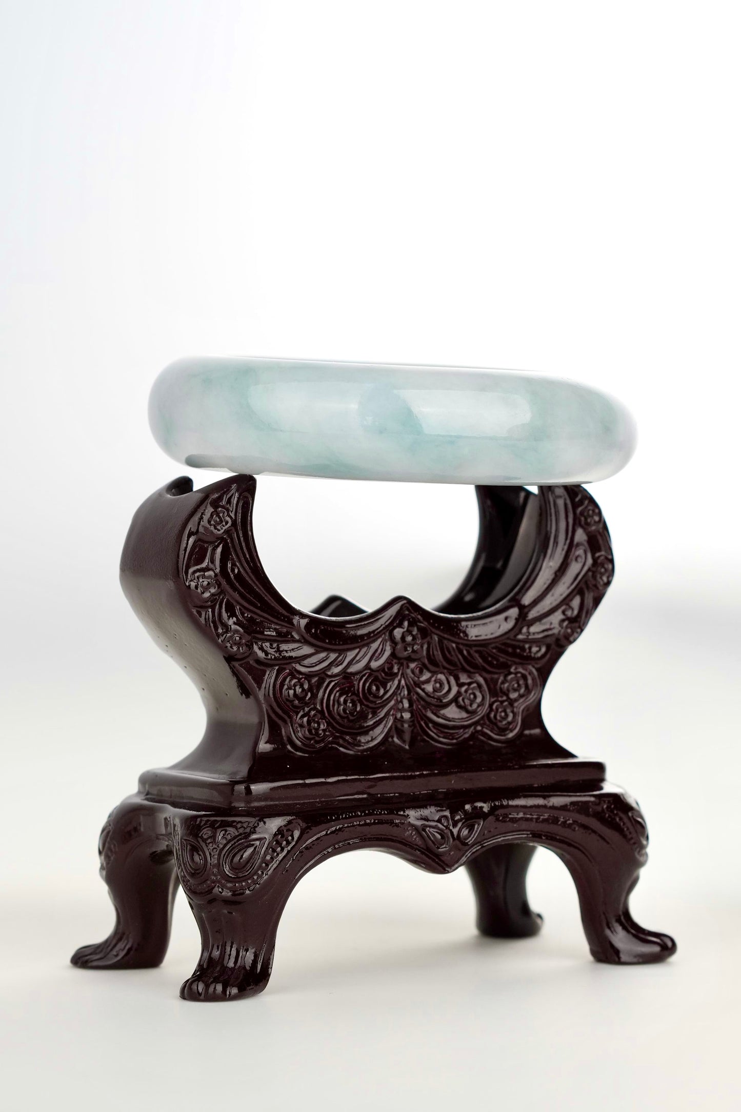 #0182 Bluish Green Jade Bangle Size 57.5