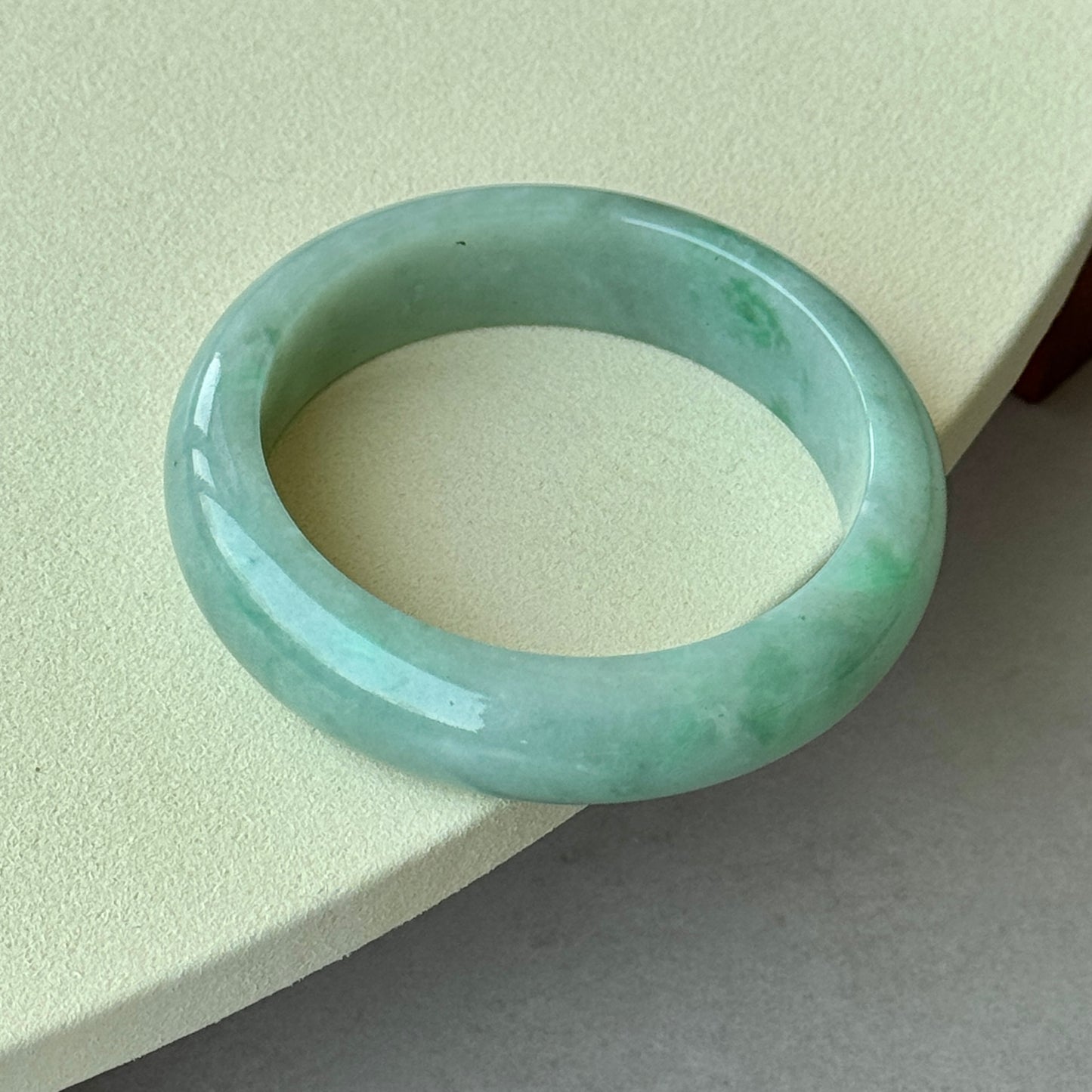 #0233 Pine Green Jade Bangle Size 56.2