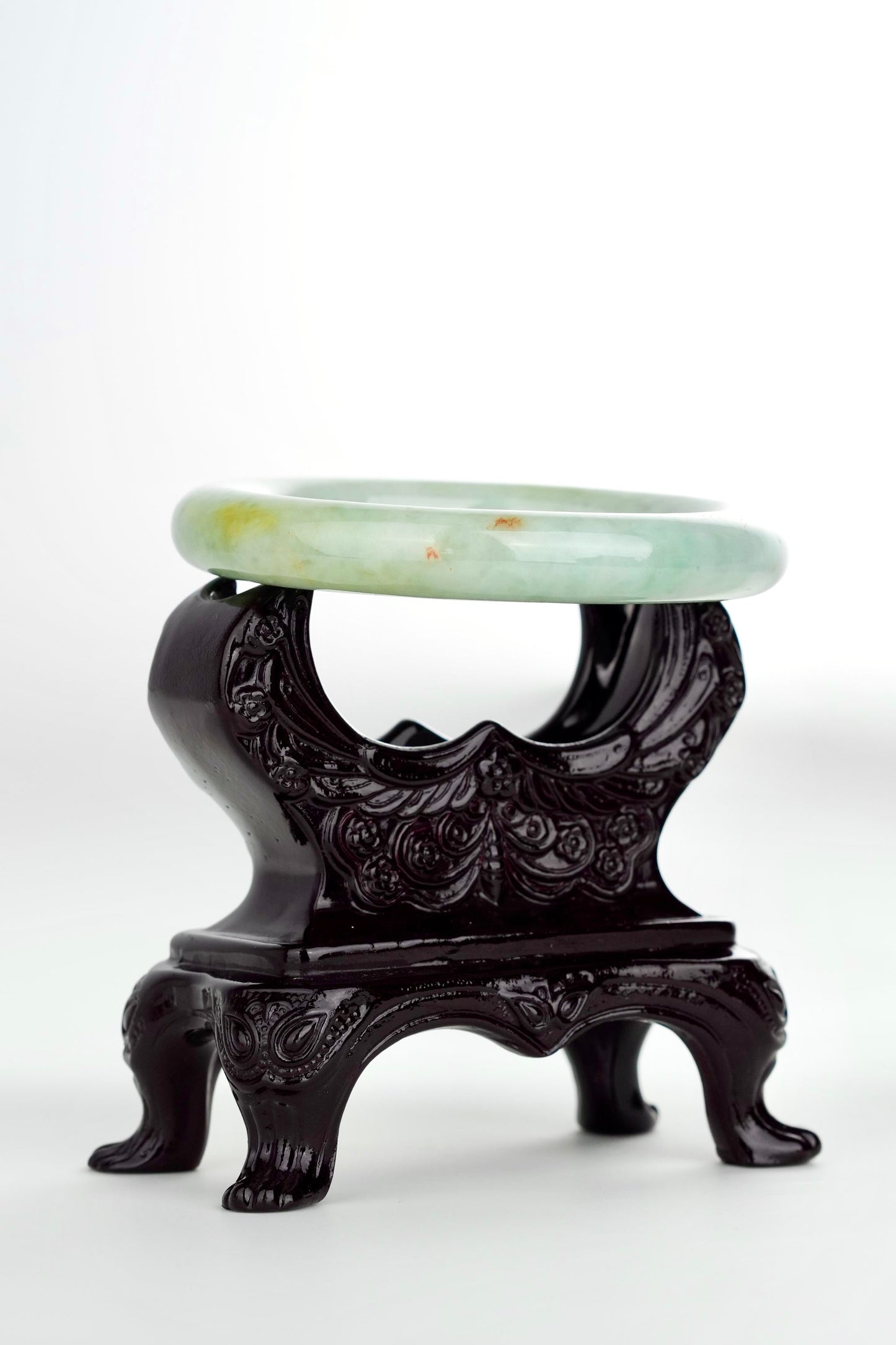 #0186 Lotus Green Yellow Jade Bangle Size 56.5 (fits up to 58)