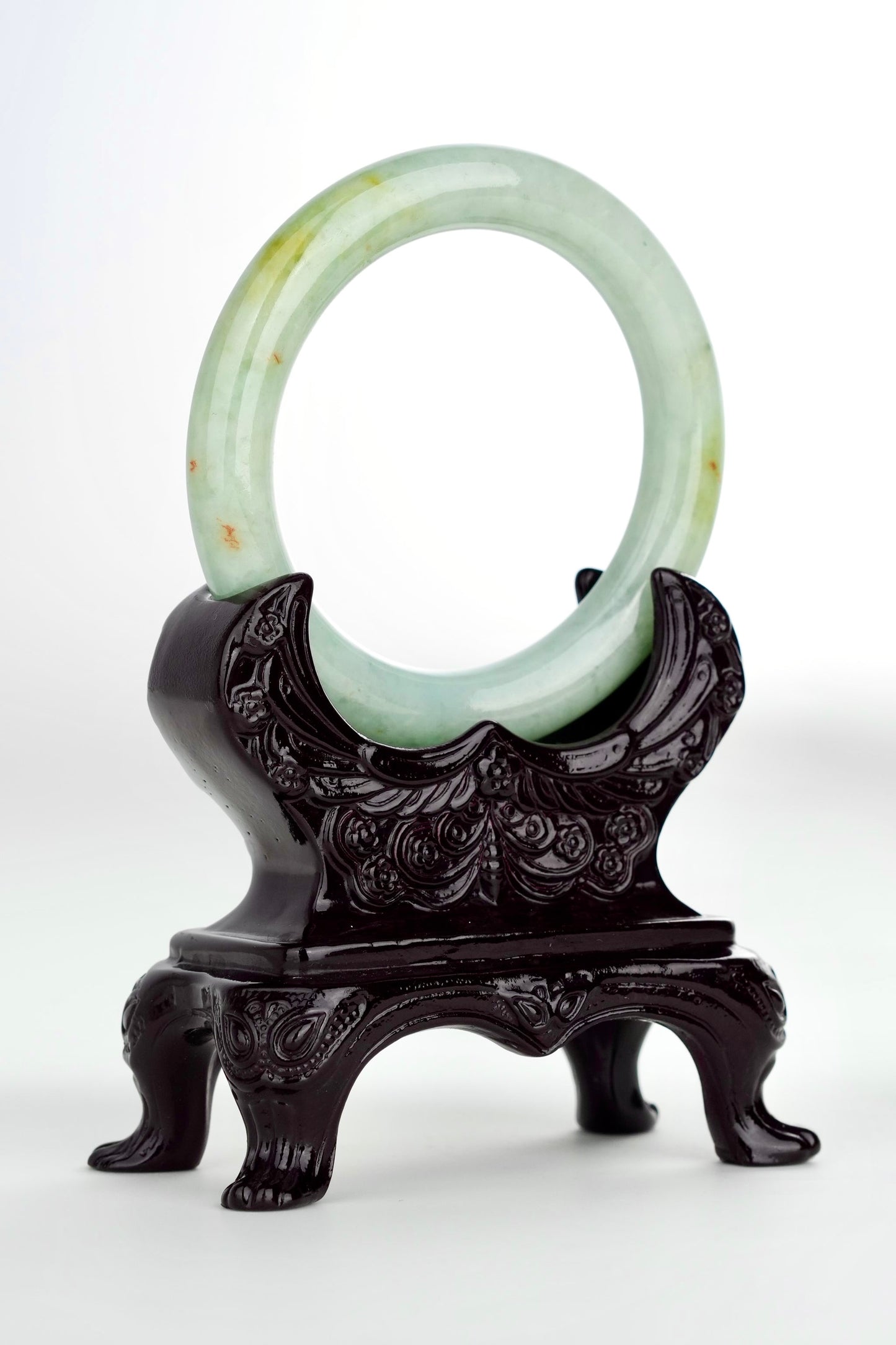 #0186 Lotus Green Yellow Jade Bangle Size 56.5 (fits up to 58)