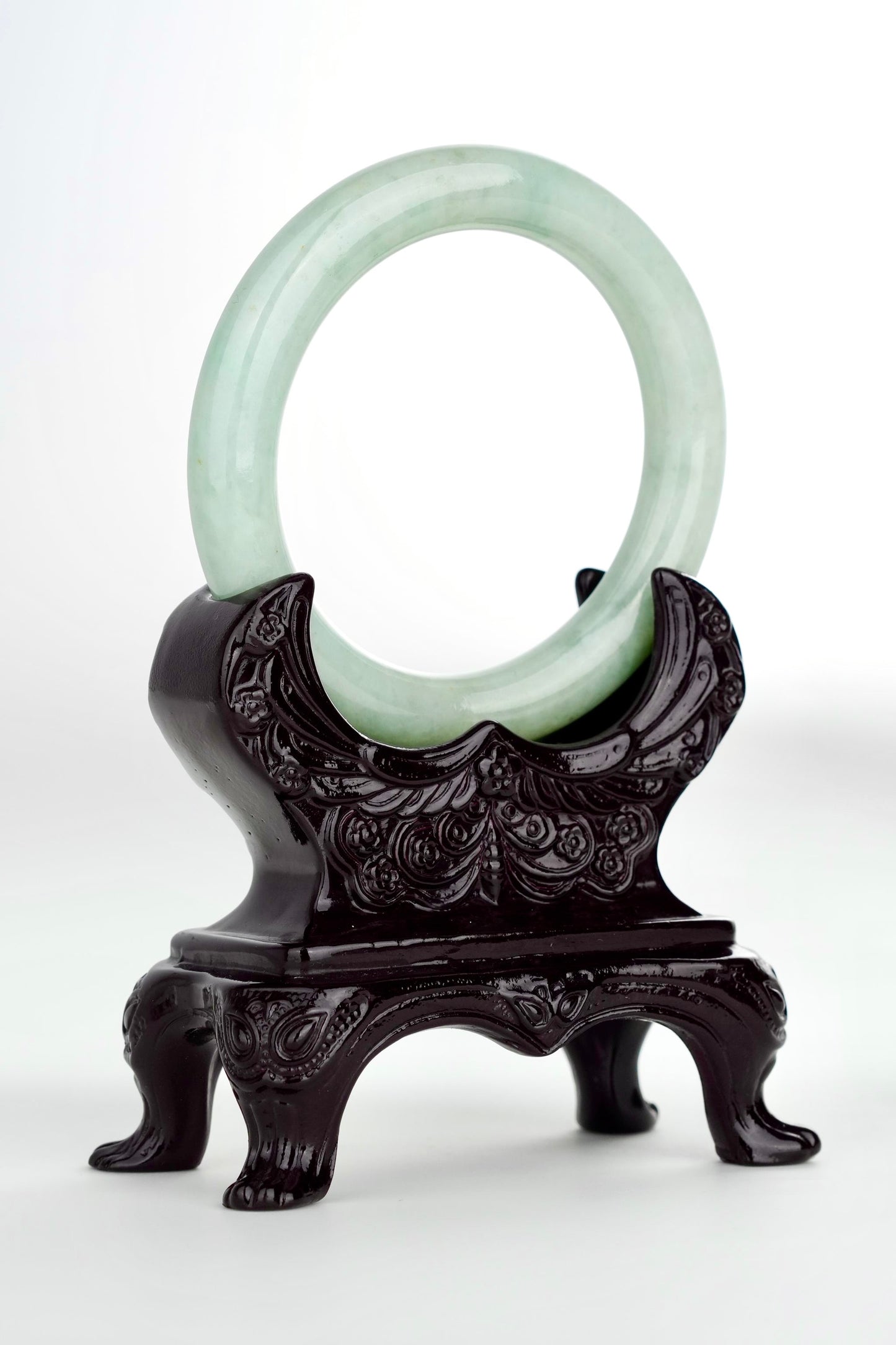 #0186 Lotus Green Yellow Jade Bangle Size 56.5 (fits up to 58)