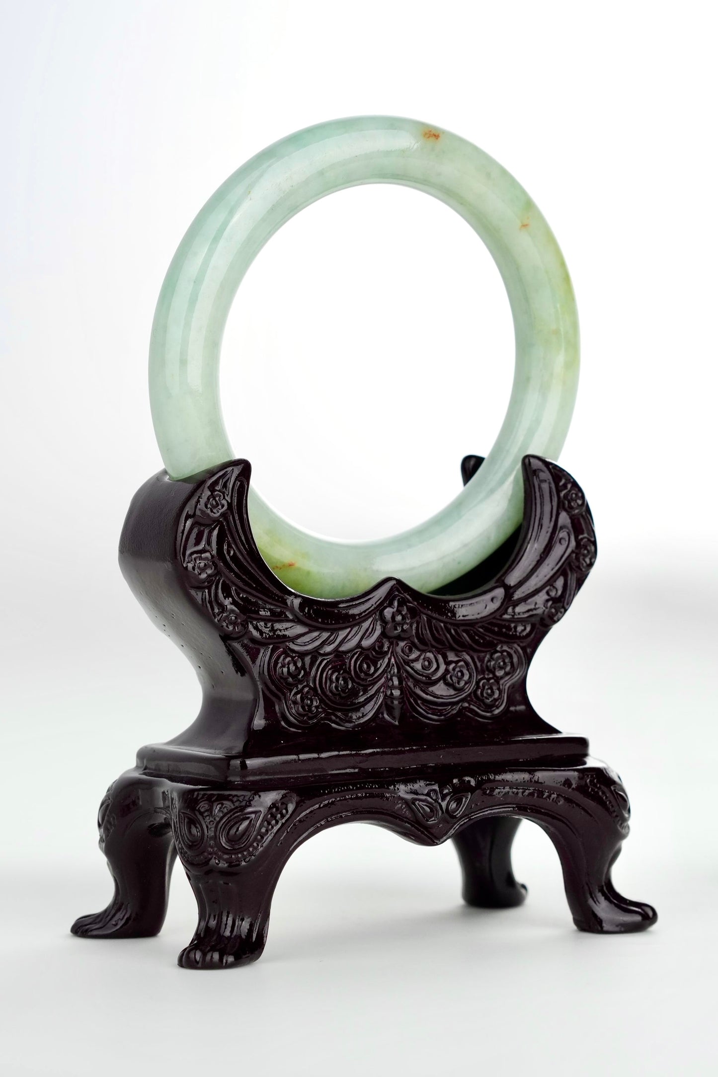 #0186 Lotus Green Yellow Jade Bangle Size 56.5 (fits up to 58)
