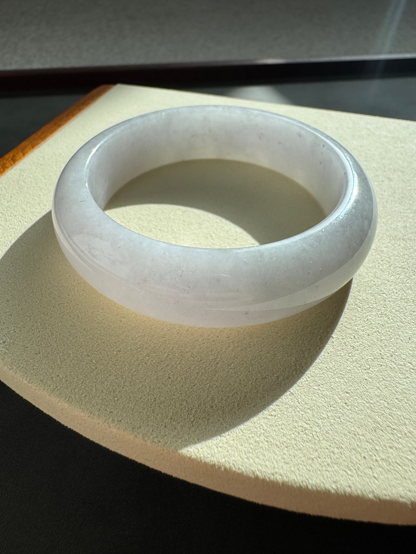 #0263 Icy Lavender Splash-Ink Jade Bangle Size 54.1