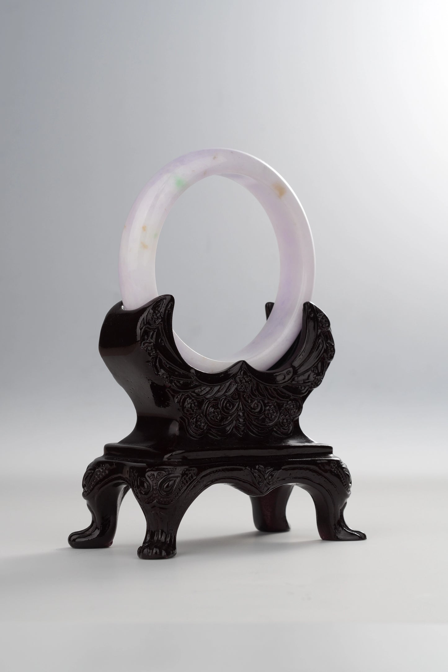 #0024 Pink Lavender Green Yellow Jadeite Jade Bangle Size 57.5